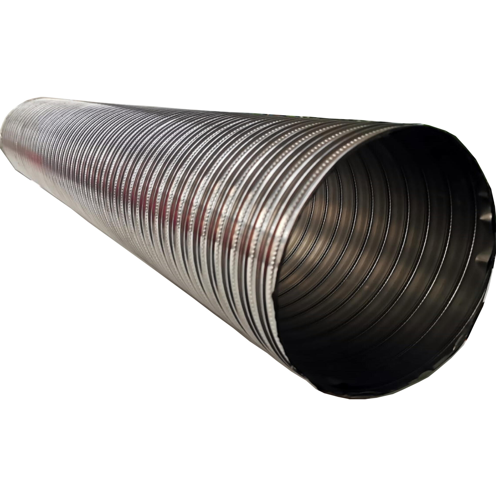 Tub flexibil, inox, dublu perete, grosime 0.2 mm, Ø 150 mm, L 2 m, argintiu