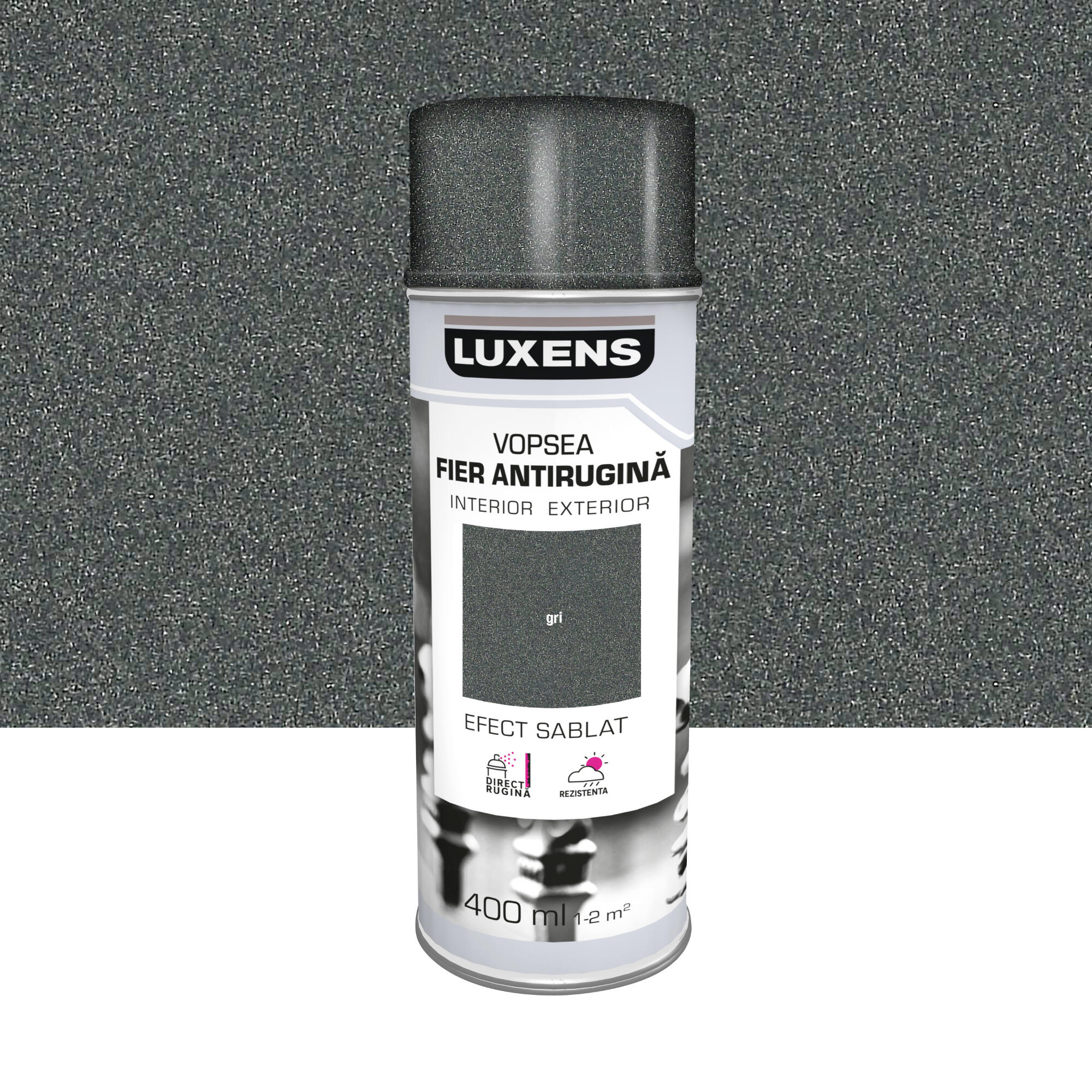 Spray Anti Raguseala Vopsea spray Luxens, antirugina, gri, sablat, 400 ml | Leroy Merlin