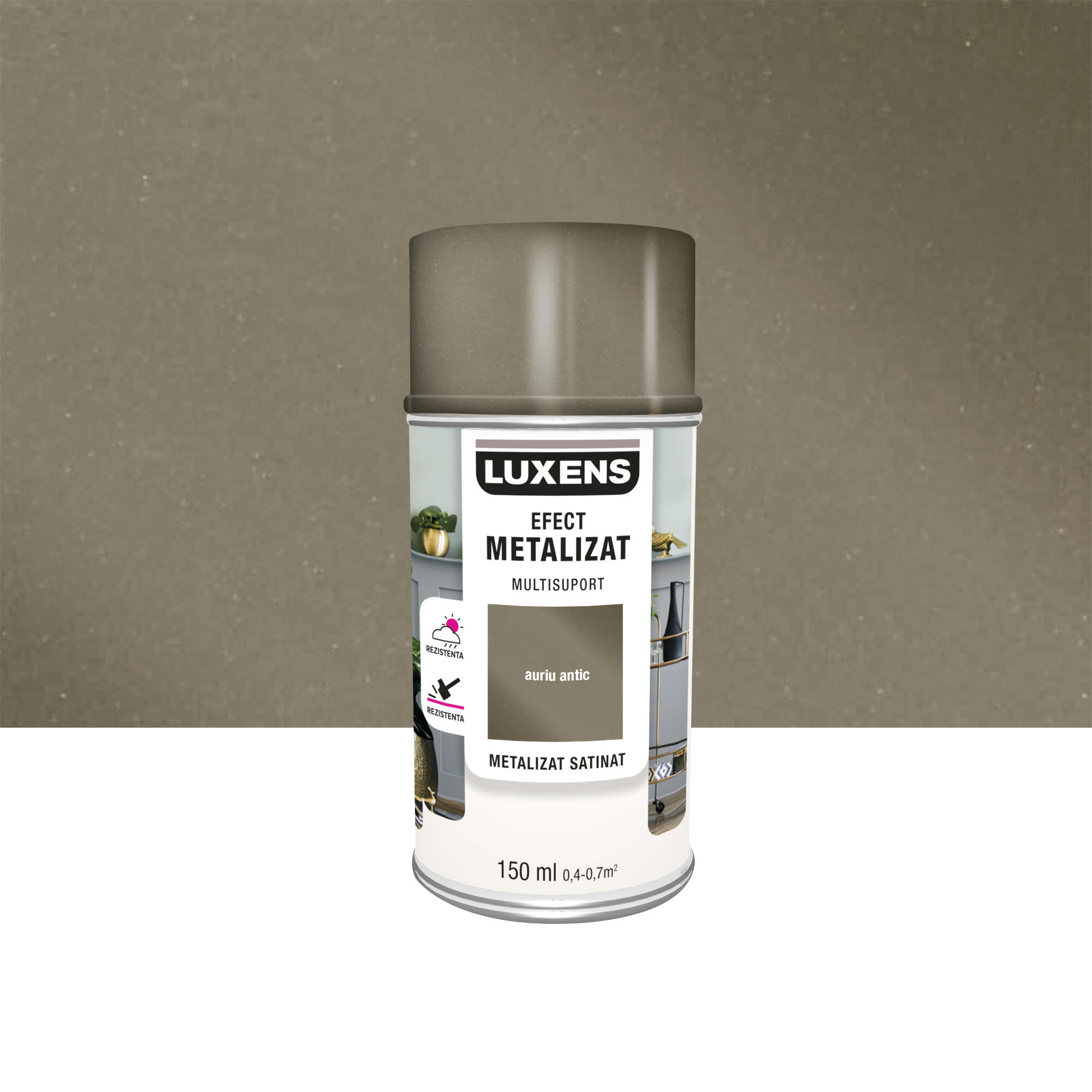 Vopsea spray Luxens, decorativa, auriu antic, metalizat satinat, 150 ml