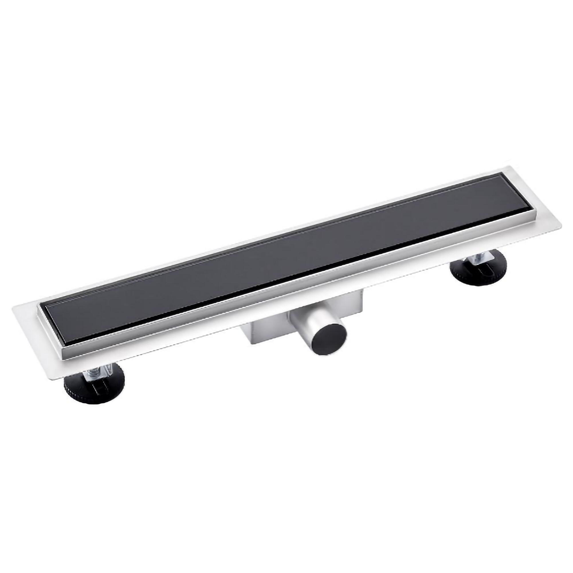 Rigola dus inox, sticla, neagra, L 600 mm