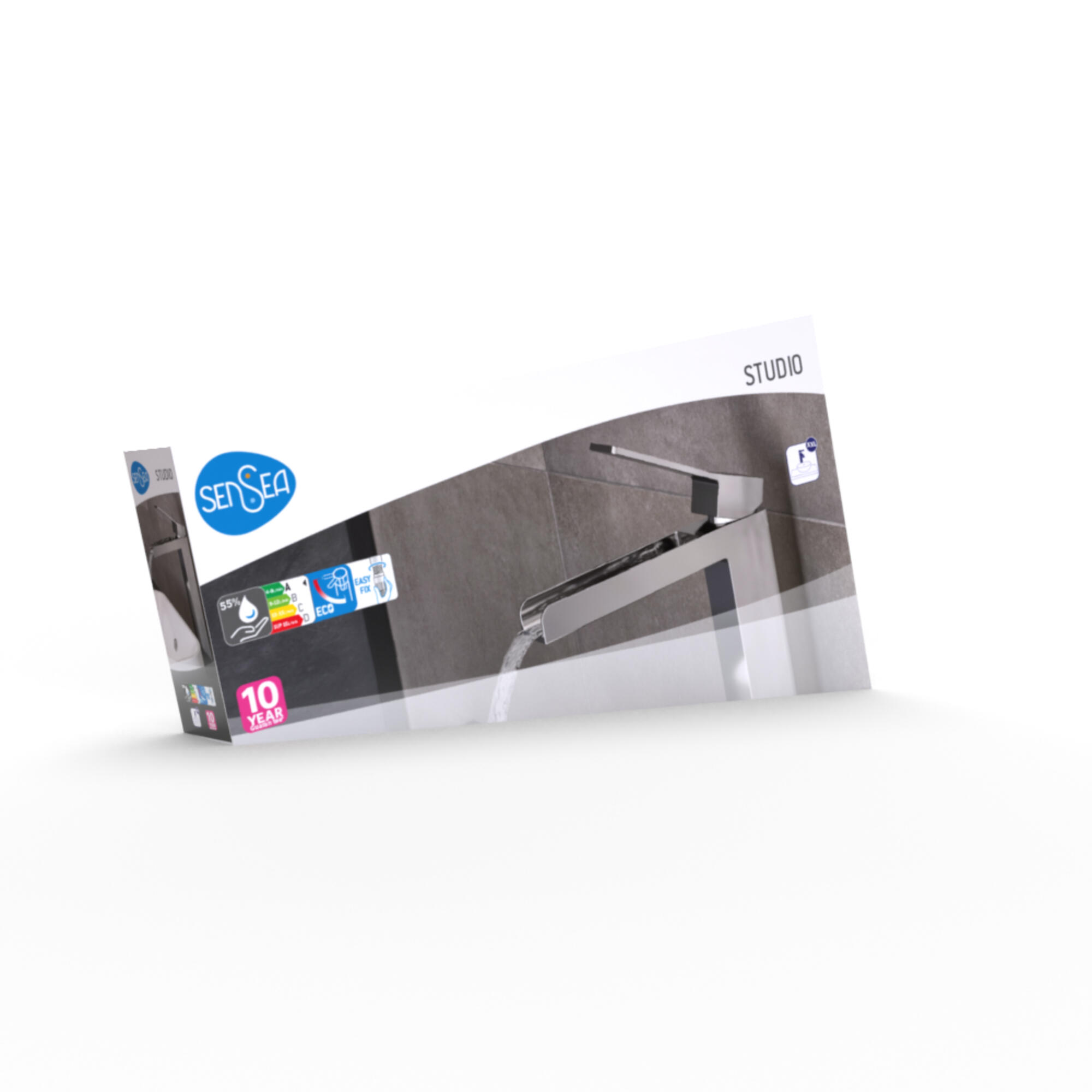 Rubinetto per lavabo getto a cascata d'acqua Studio cromato lucido SENSEA H 31 cm - 11