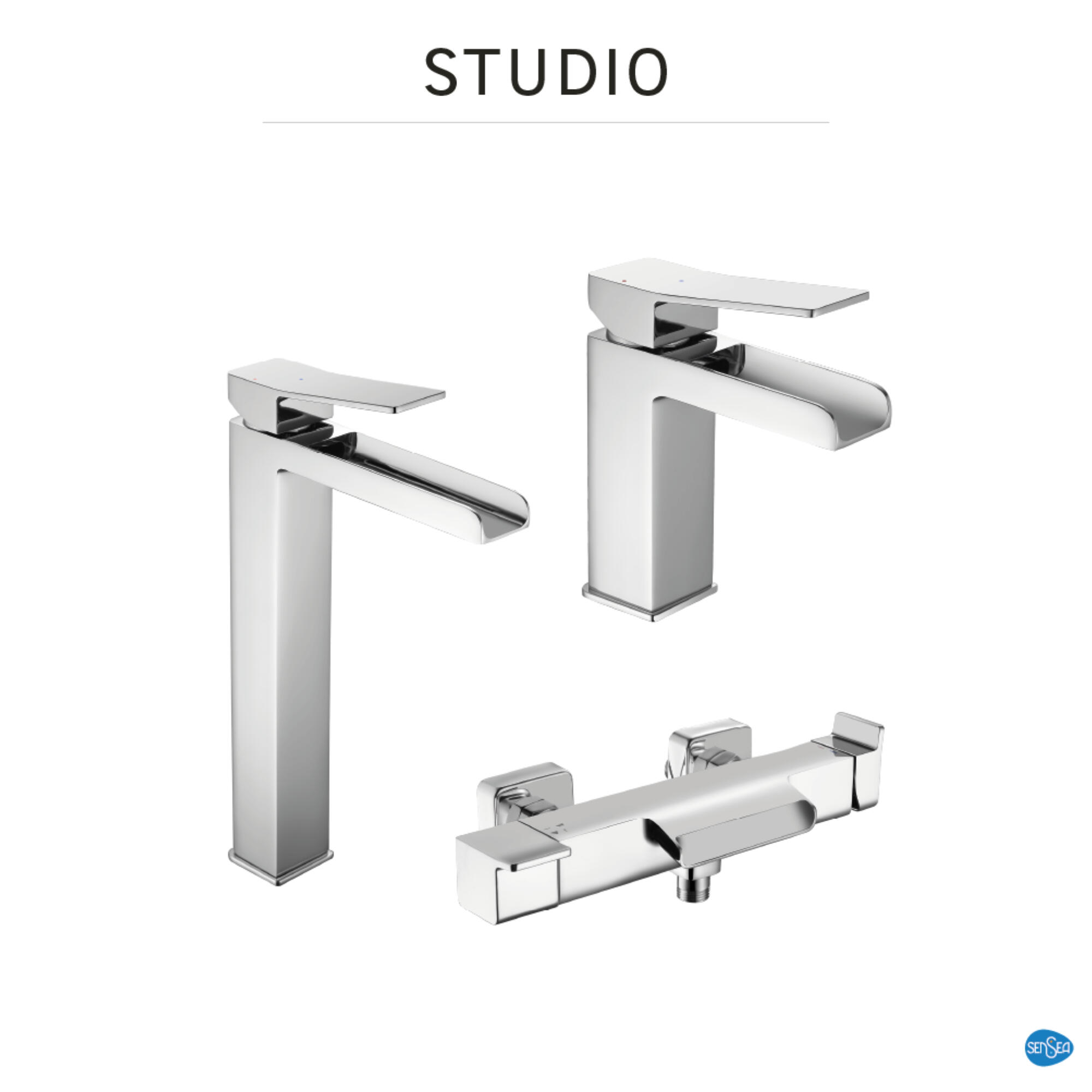 Rubinetto per lavabo getto a cascata d'acqua Studio cromato lucido SENSEA H 31 cm - 3