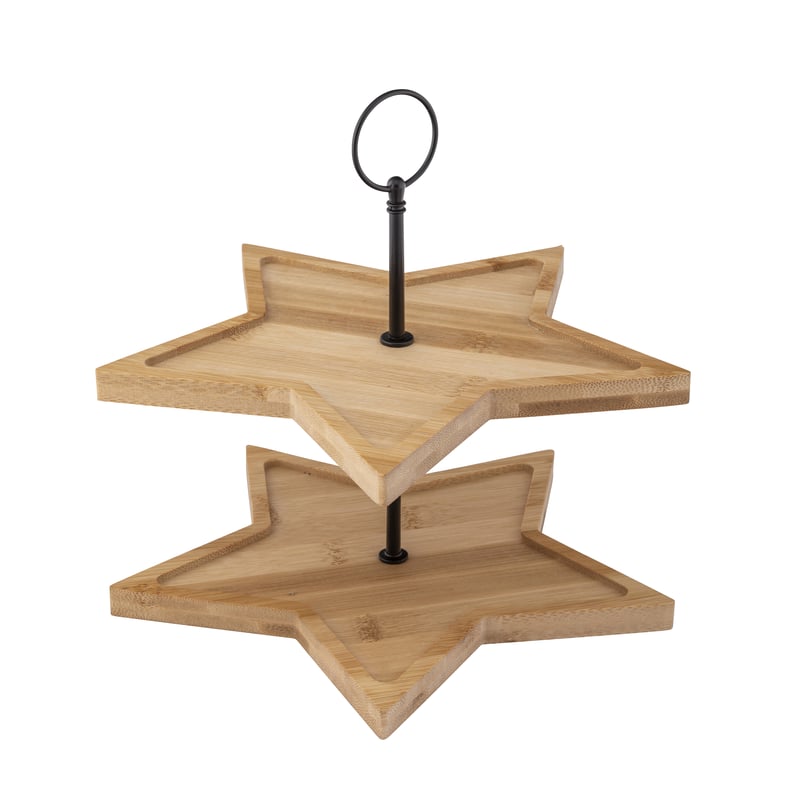Dwupoziomowa etażerka bambusowa w kształcie gwiazdy