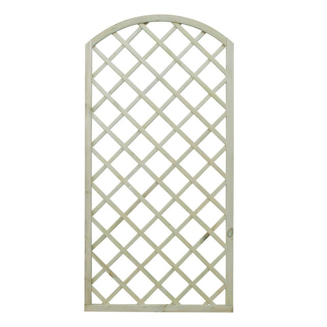 Traliccio grigliato fisso in legno naturale L 90 X H 180 cm, Sp 32 mm ad arco Diago maglia 120x120 mm
