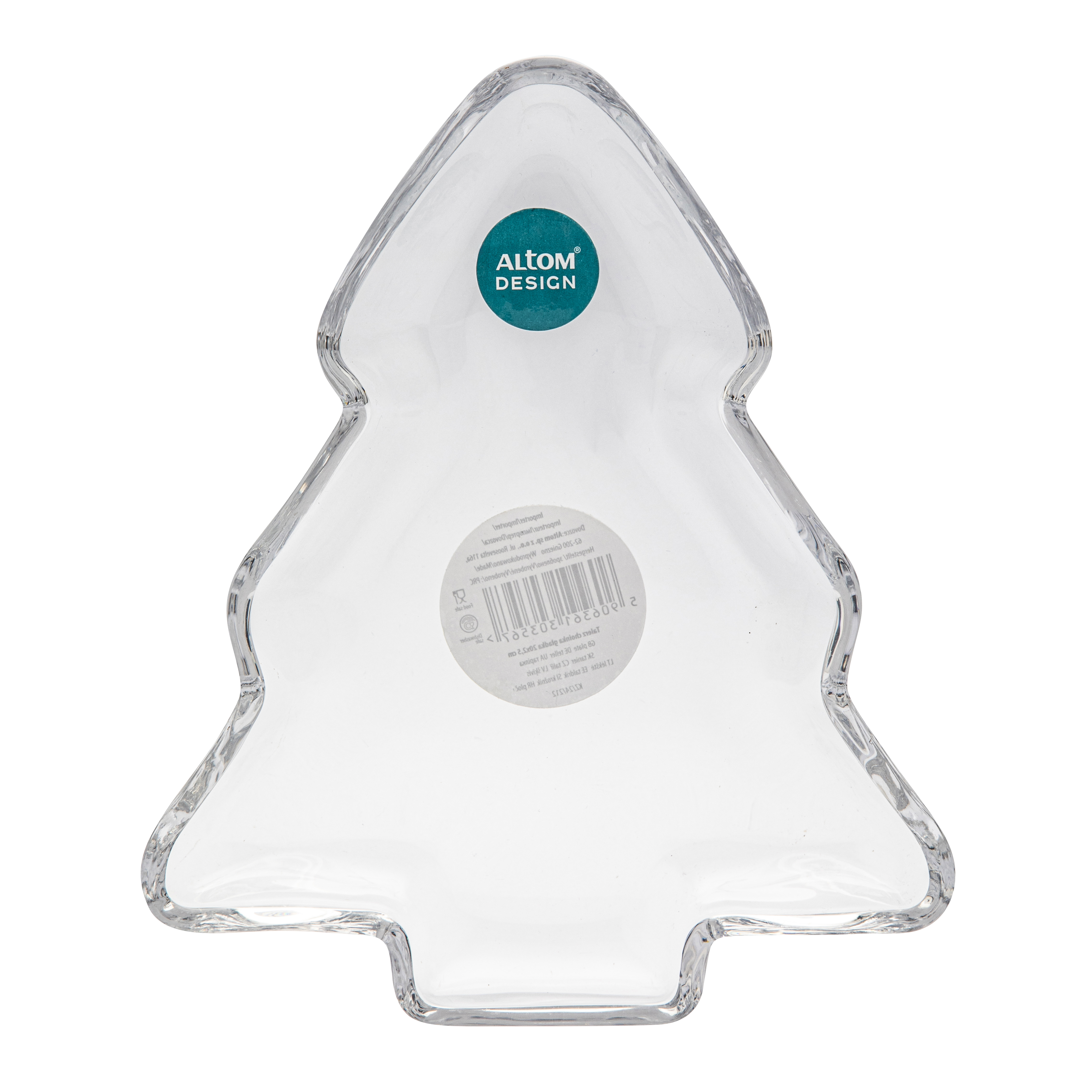 Talerz szklany choinka gładki 20x2.5 cm - 4