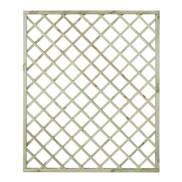Traliccio grigliato fisso in legno pino L 150 X H 180 cm, Sp 32 mm Diago maglia 120x120 mm