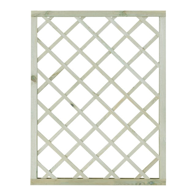 Traliccio grigliato fisso in legno pino L 90 X H 120 cm, Sp 32 mm Diago maglia 120x120 mm