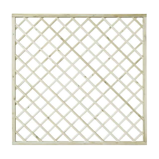 Traliccio grigliato fisso in legno pino L 180 X H 180 cm, Sp 32 mm Diago maglia 120x120 mm