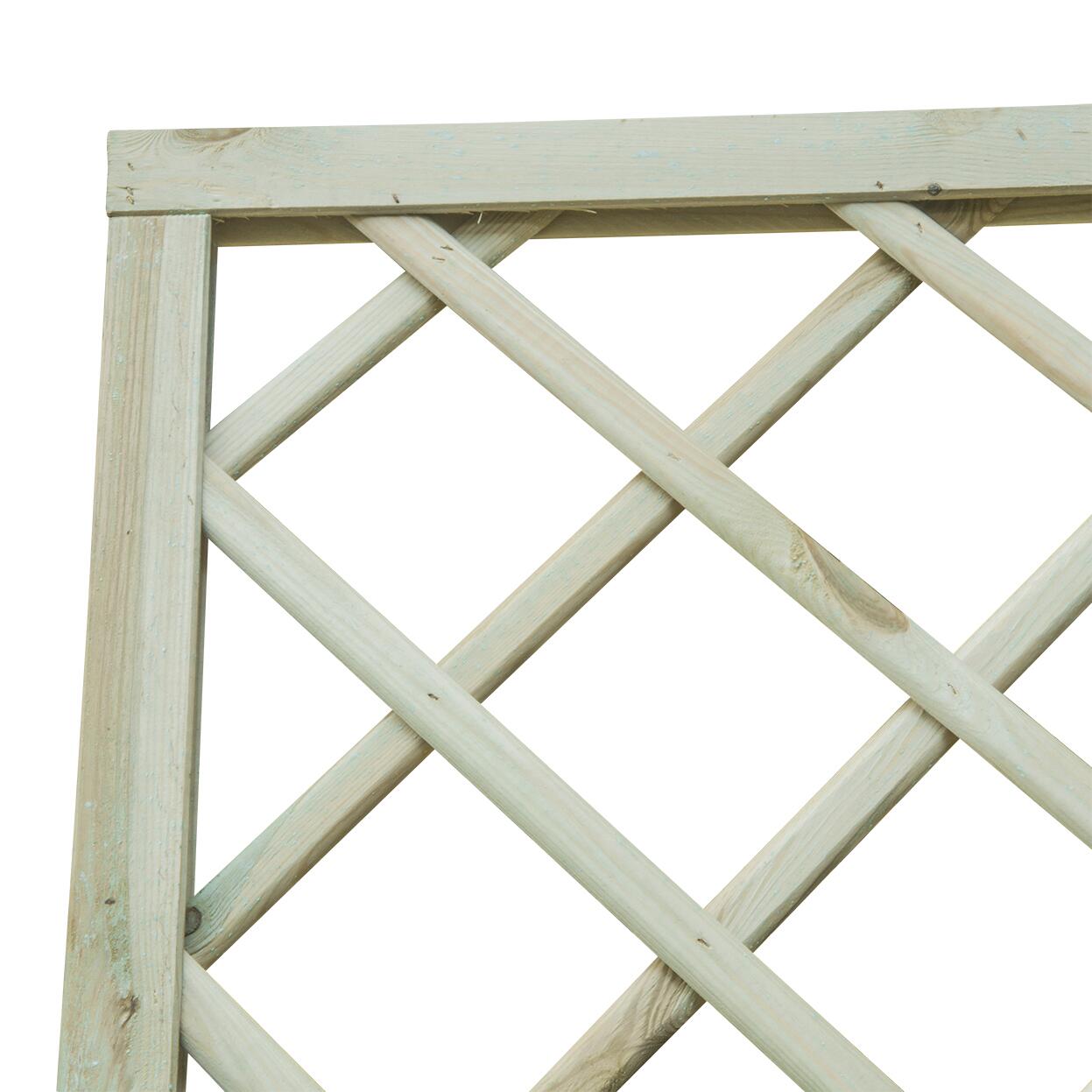 Traliccio grigliato fisso in legno pino L 90 X H 180 cm, Sp 32 mm Diago maglia 120x120 mm - 3