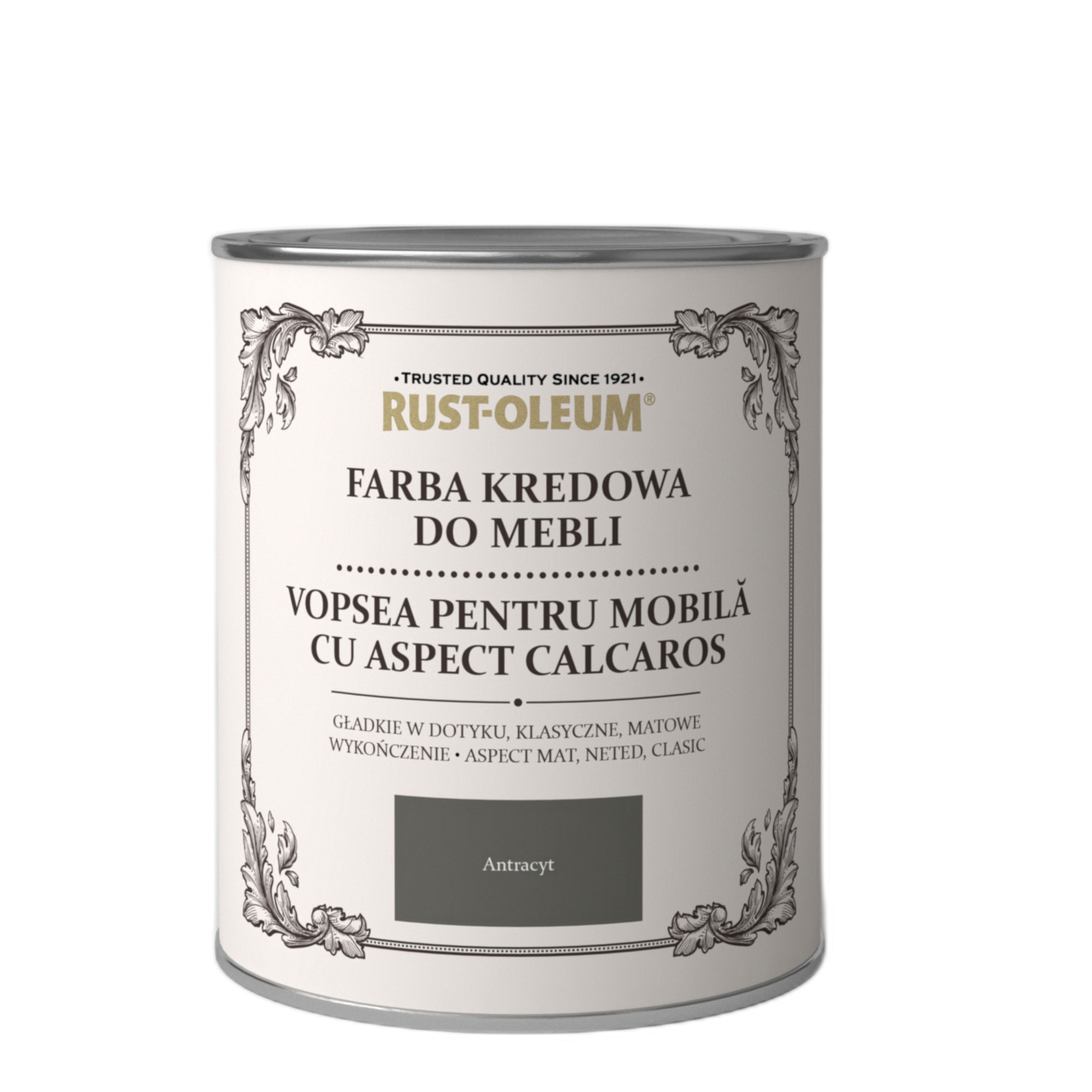 Vopsea pentru mobilier Rust Oleum, antracit, aspect satinat, 750 ml