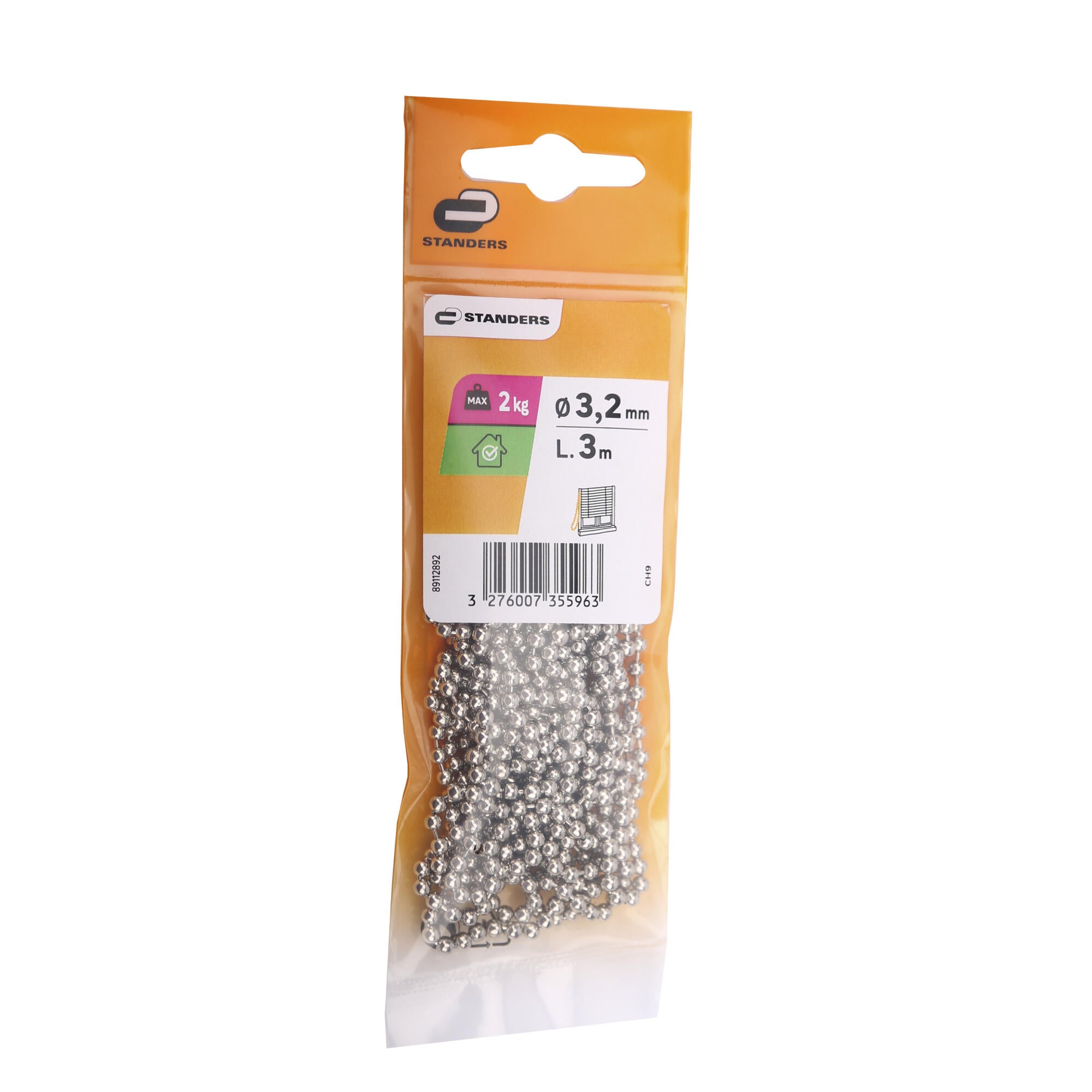 Lant bile nichel Standers, Ø 3.2 mm, 3 m, rezistenta max 2 kg