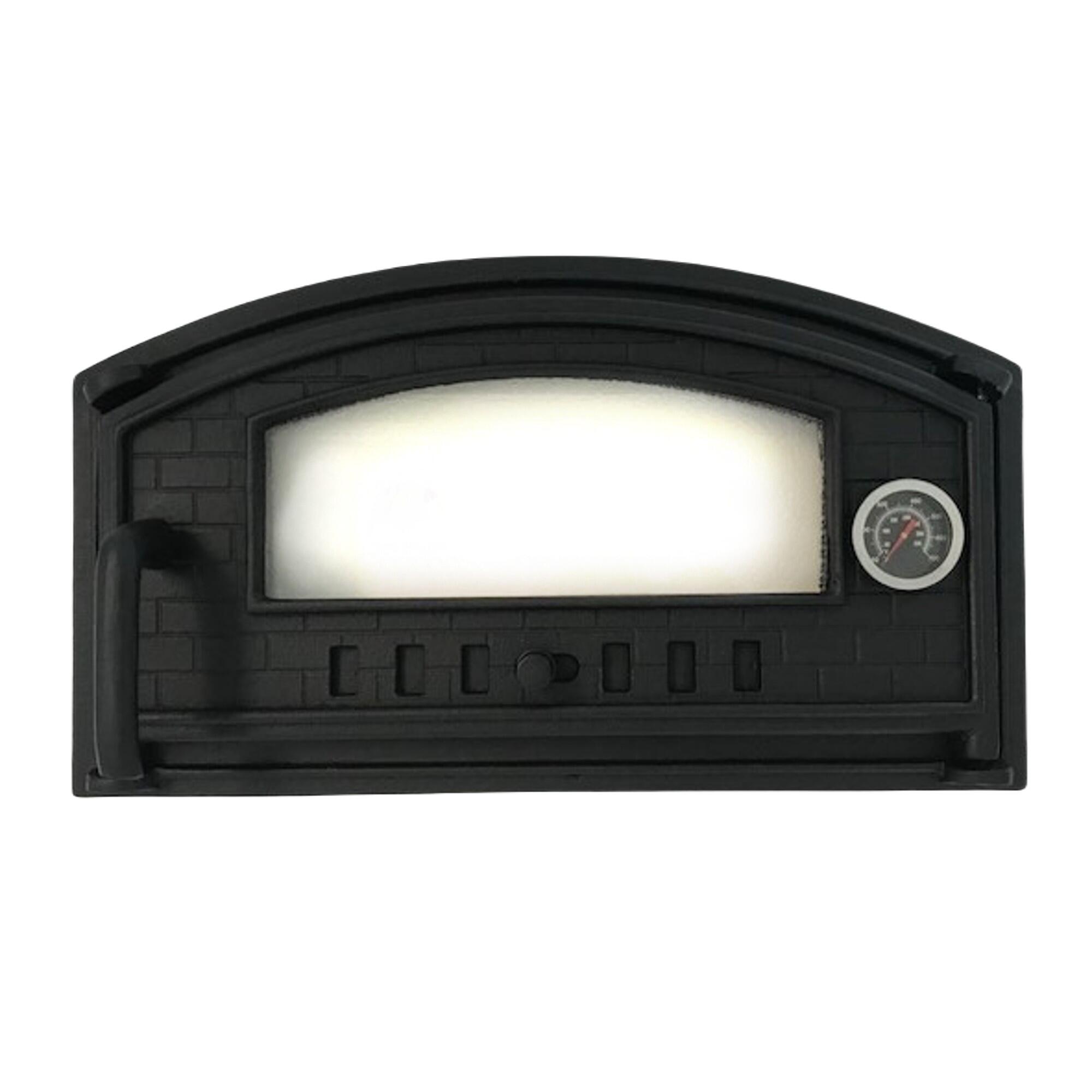 Usa de cuptor Bavaria cu geam termorezistent, fonta, 480 x 280 mm, neagra