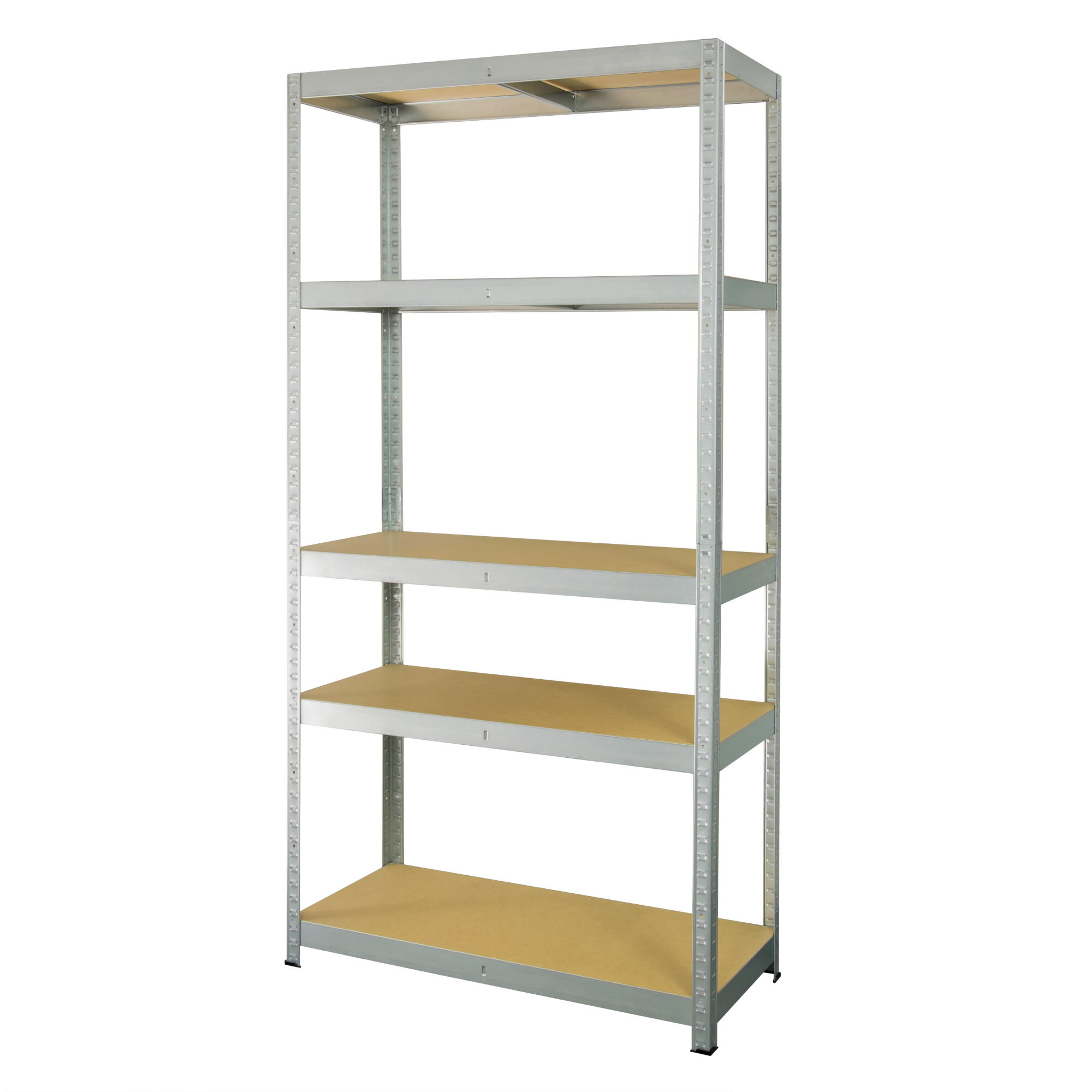 Raft metalic pentru depozitare, 5 polite, 180 x 90 x 45 cm, 265 kg/polita, gri