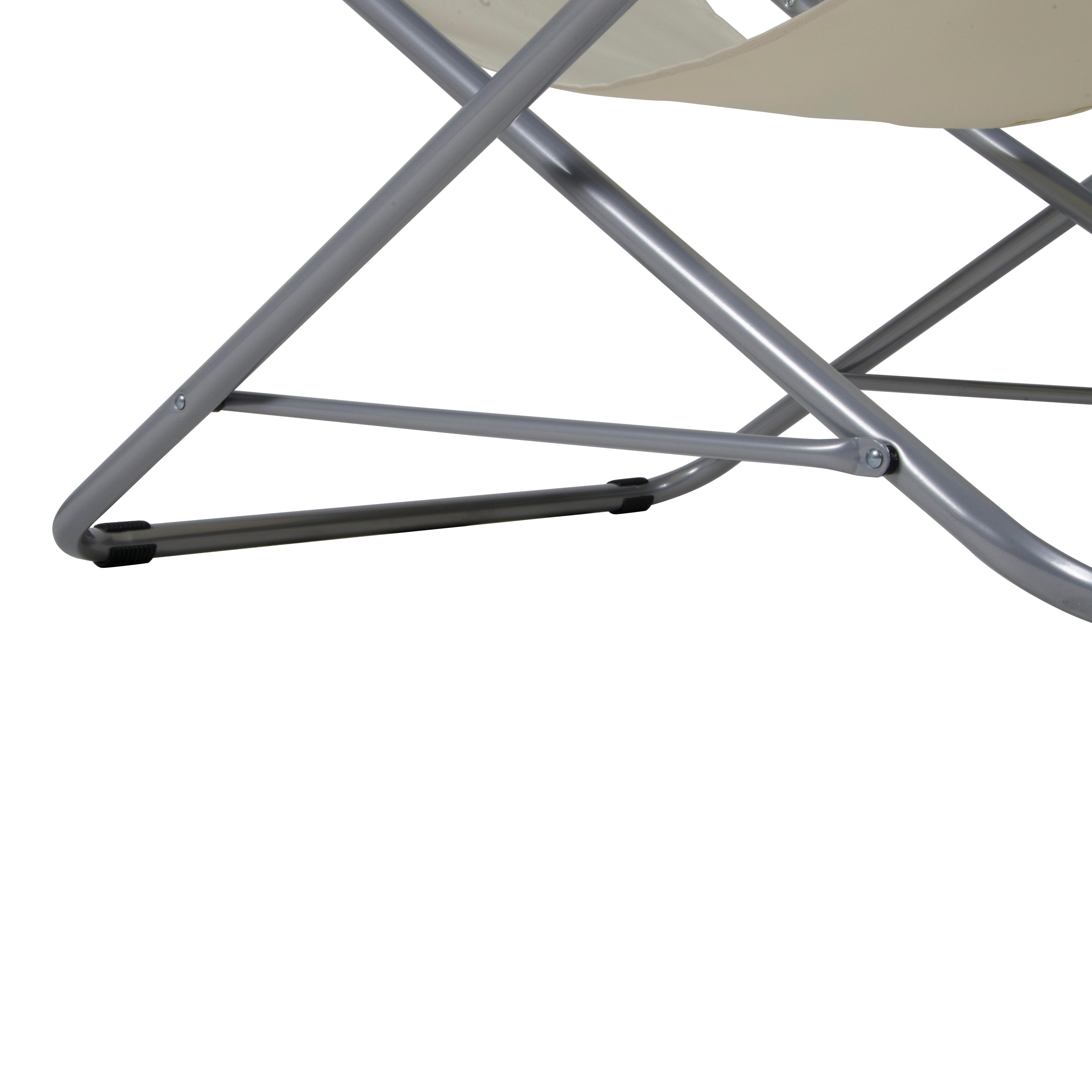 Sedia a sdraio da giardino in acciaio con braccioli pieghevole Swing FIAM, seduta in poliestere beige - 6