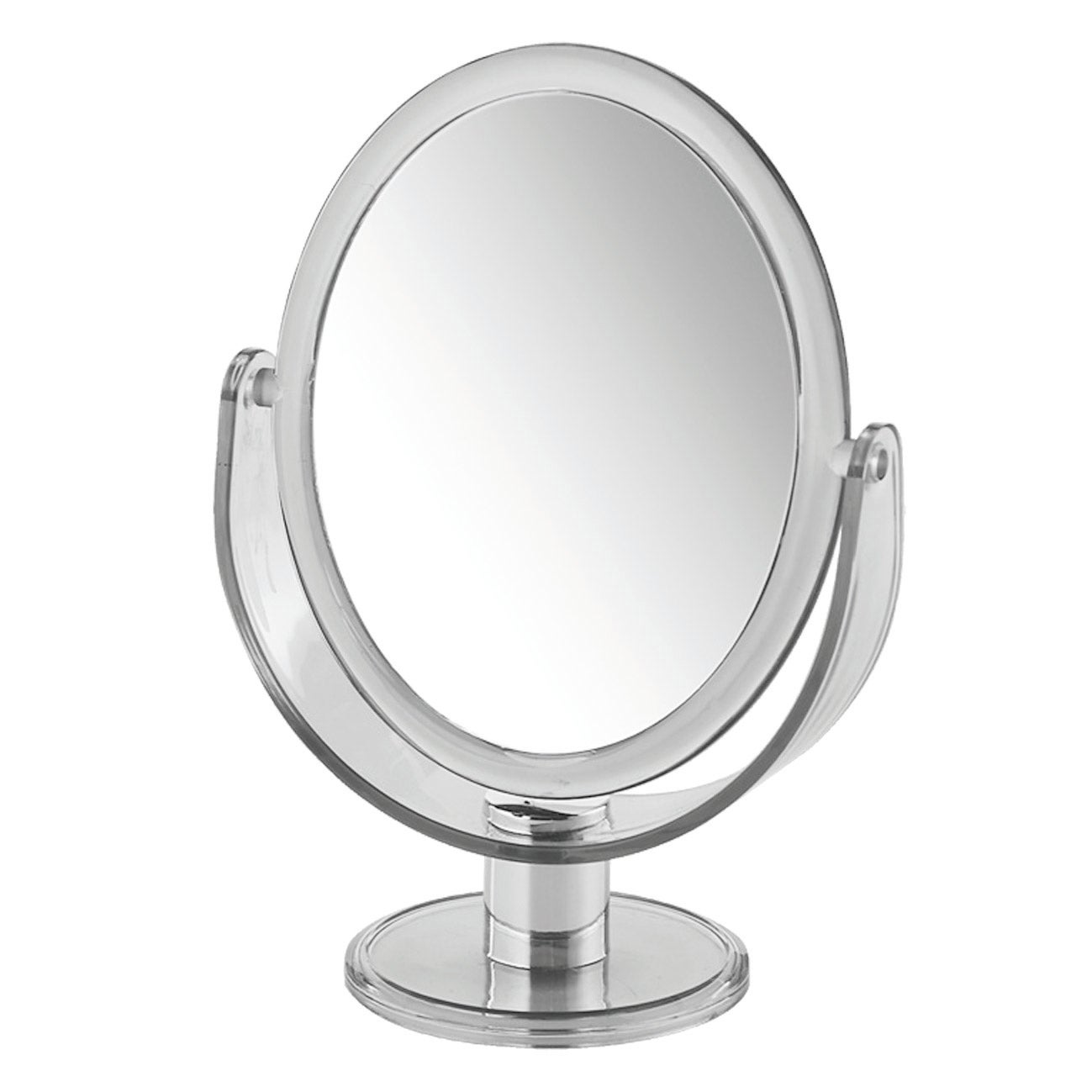 Miroir Oval Grossissant 5x Gedy Lilas - Miroir De Table Double Face Pour Maquillage Et Soin Du Visage