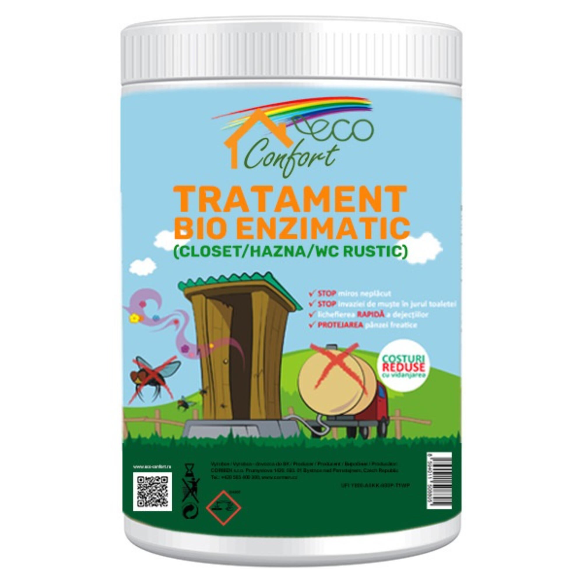 Tratament bio-enzimatic Confort, pentru closet/ hazna/ wc rustic, 500 g
