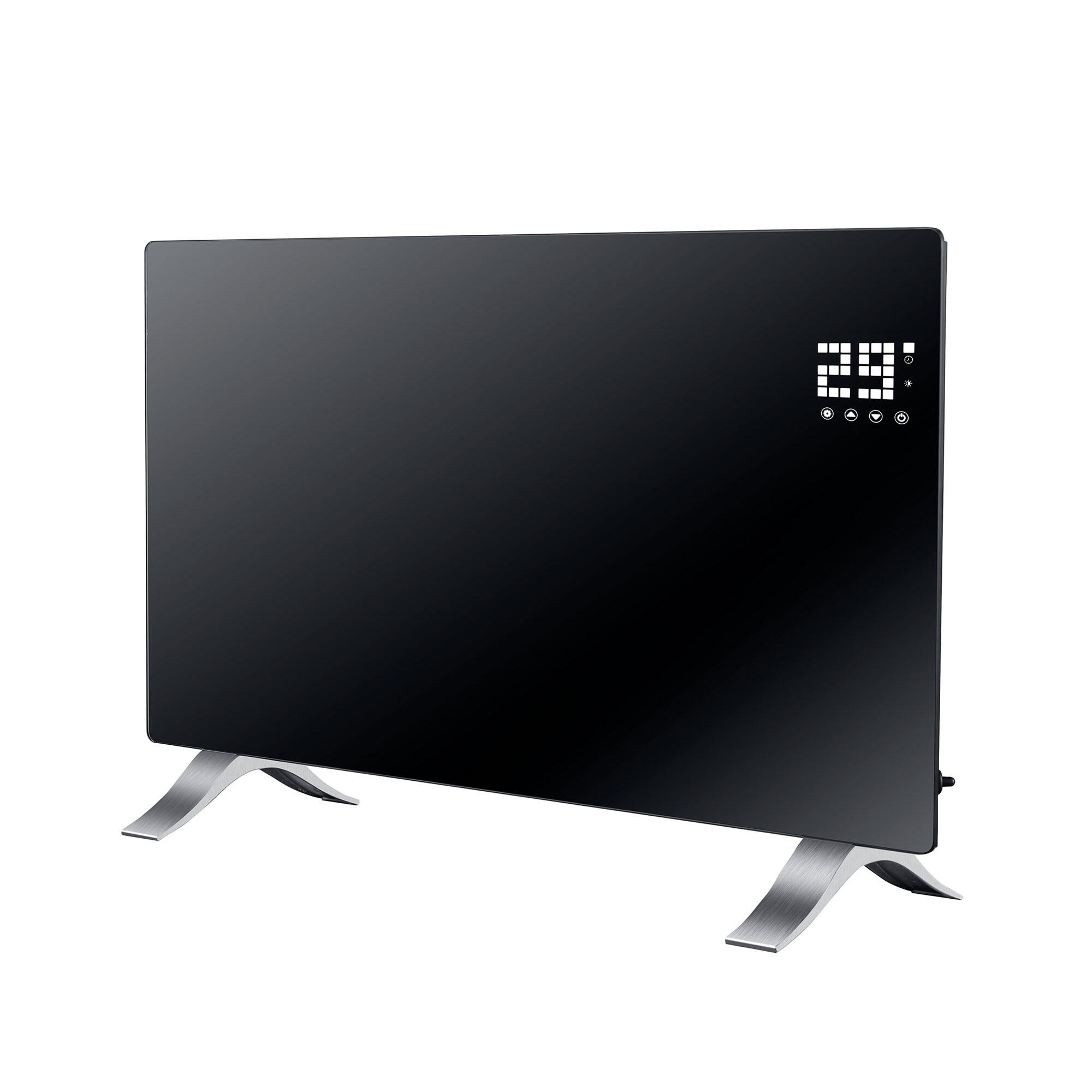 Convector electric digital Reecomer, 2000W, panou sticla, negru