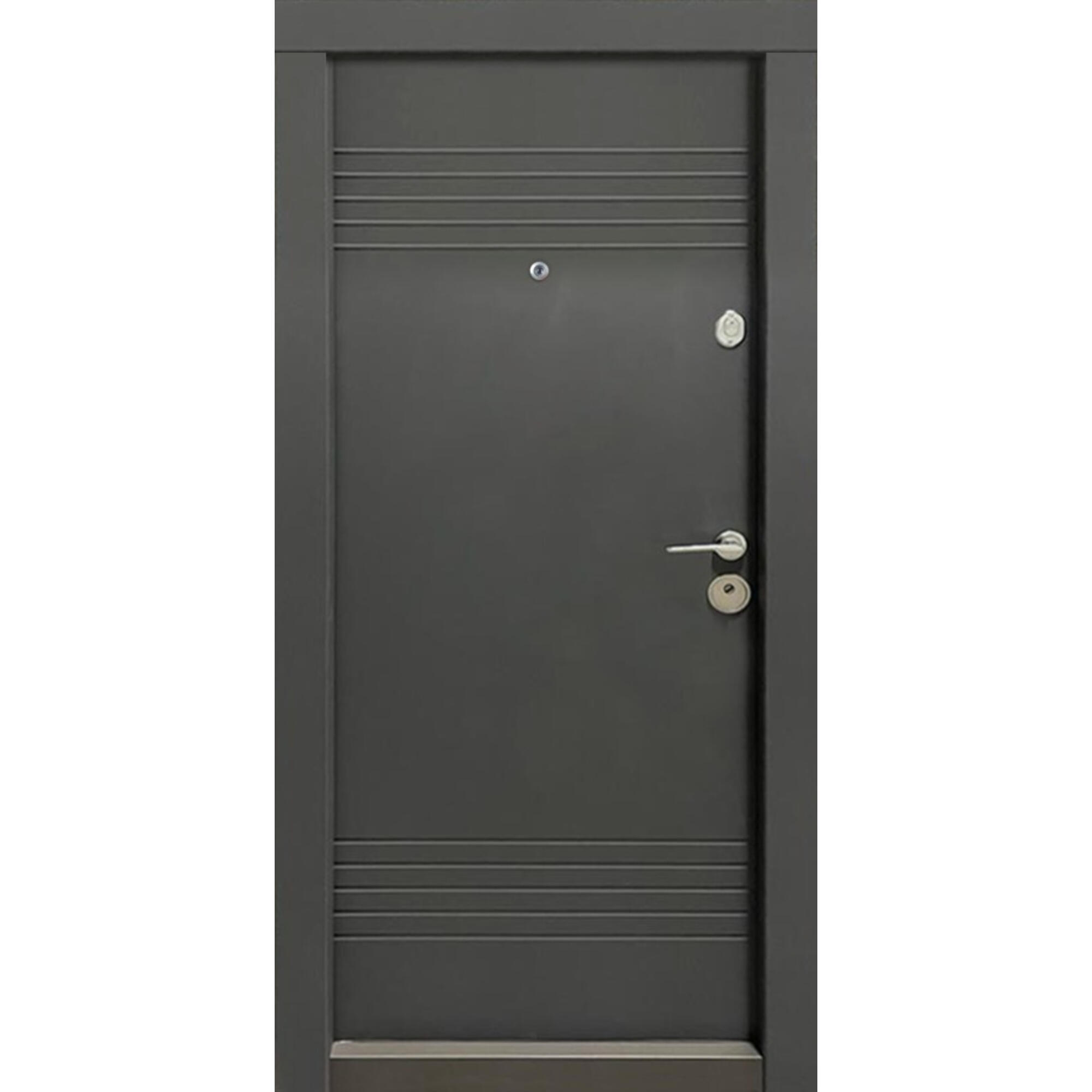 Usa metalica apartament Porto B, deschidere stanga, 88 x 201, gri antracit/crem