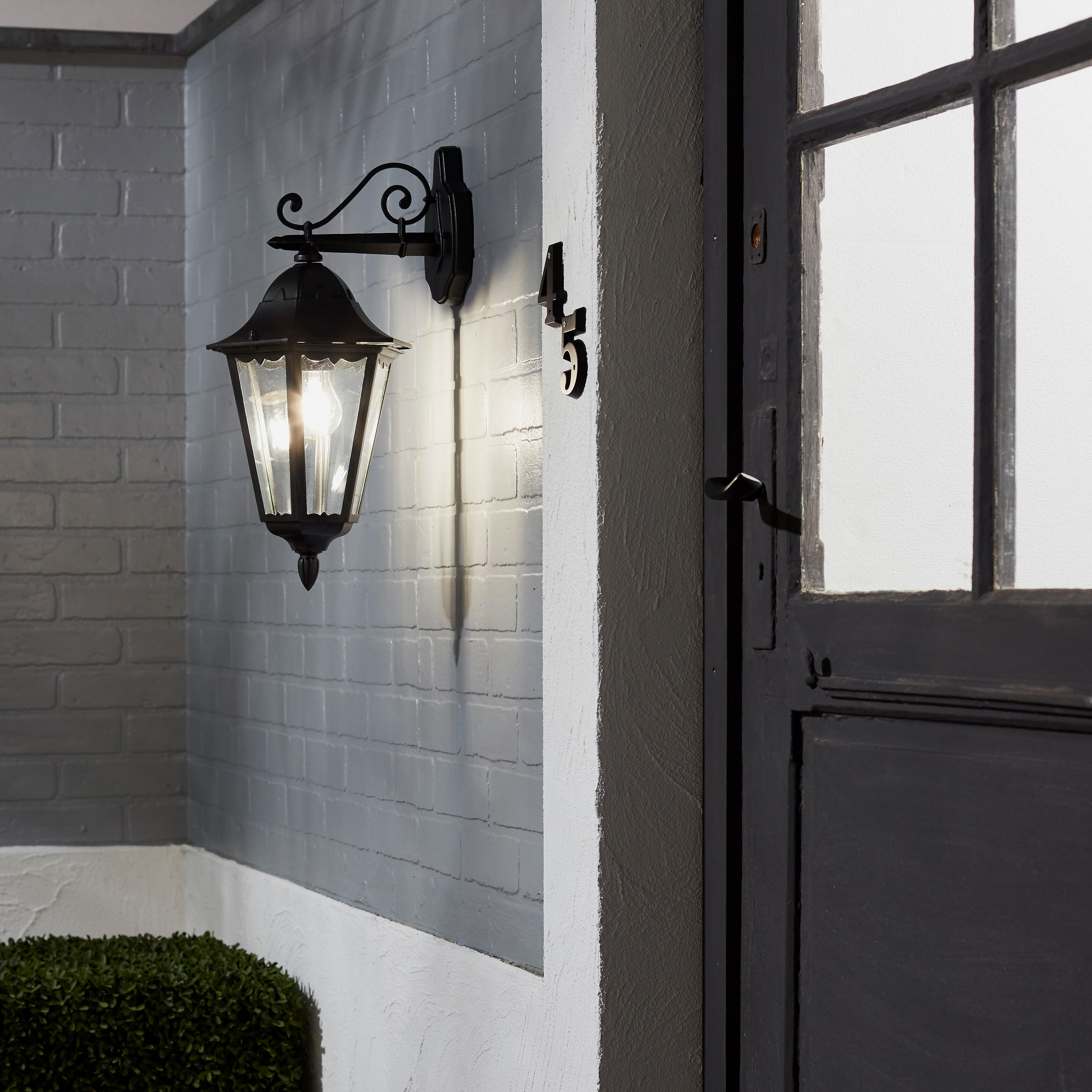 Aplique de exterior monza inspire negro cepillado e27