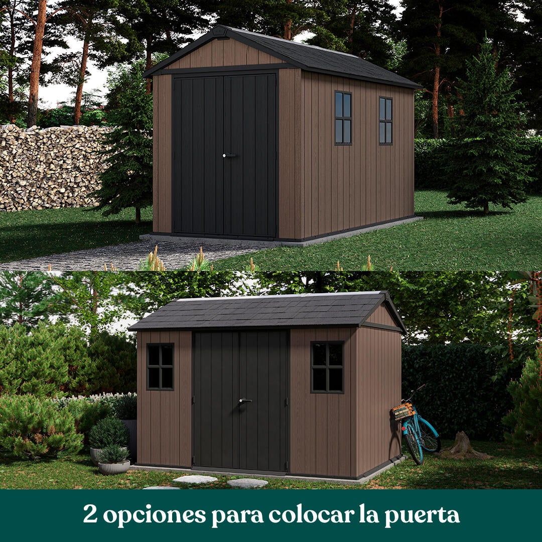 Caseta de resina Newton Plus 7511/1175 de 228x246x350 cm y 7.2 m2 con 20 mm espesor y doble puerta abatible KETER - 3