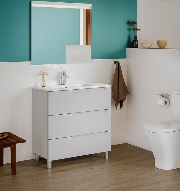 MUEBLE DE BAÑO CON LAVABO ROCA BORNEO GRIS CLARO 60.5X46CM - 1