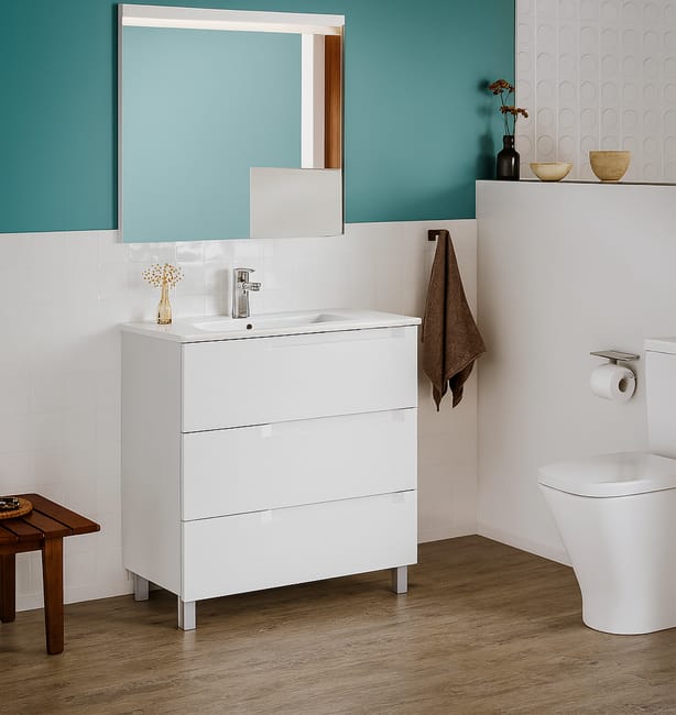 MUEBLE DE BAÑO CON LAVABO ROCA BORNEO BLANCO 60.5X46CM - 1