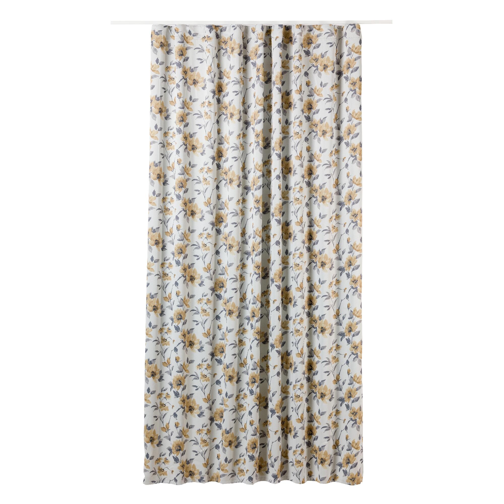 Draperie Cefalu 210 x 245 cm, cu rejansa si bride ascunse, mustar