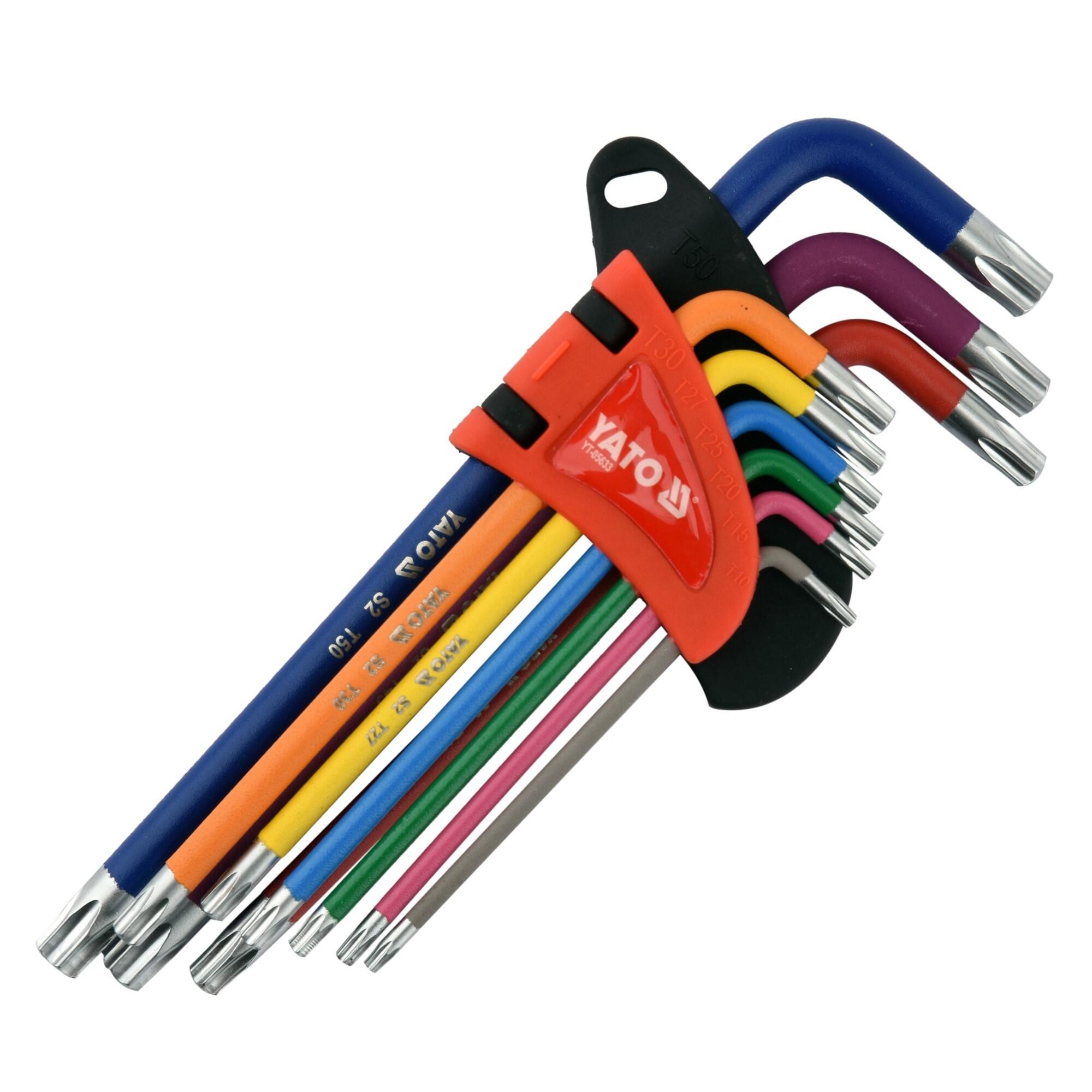 Set 9 chei torx tip L, Yato, T10-T50, otel 9buc