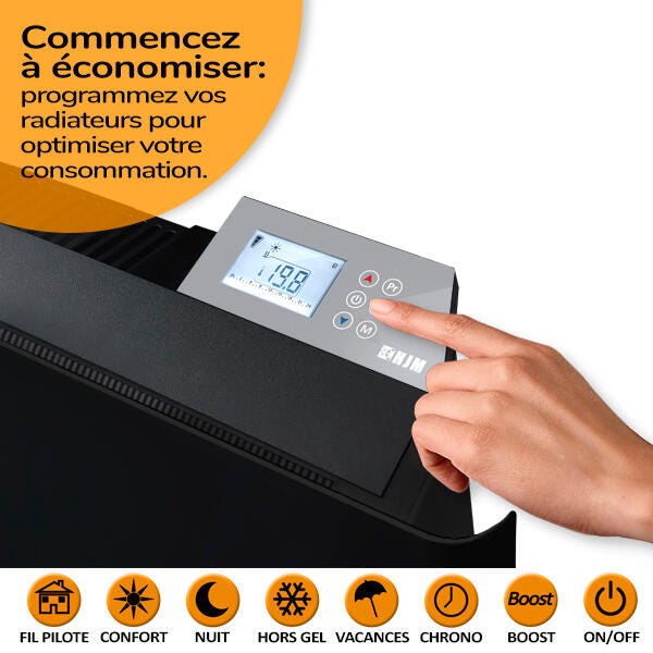 Radiateur électrique à inertie sèche Solea 1000 W HJM