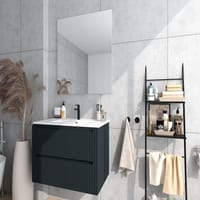 MUEBLE DE BAÑO BLUR NEGRO MATE 60X45CM 2 CAJONES - 5