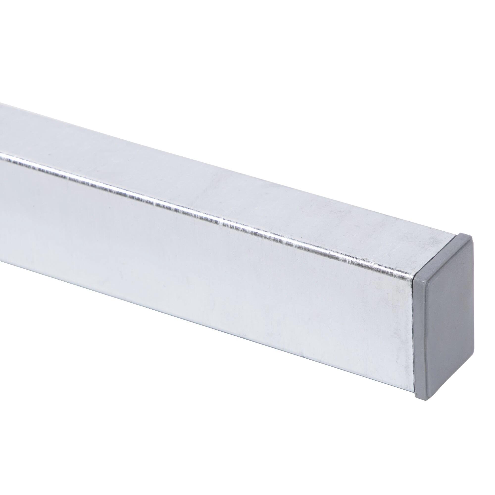 Stalp otel zincat soft, cu capac, 60 x 40 x 1000 mm, gri