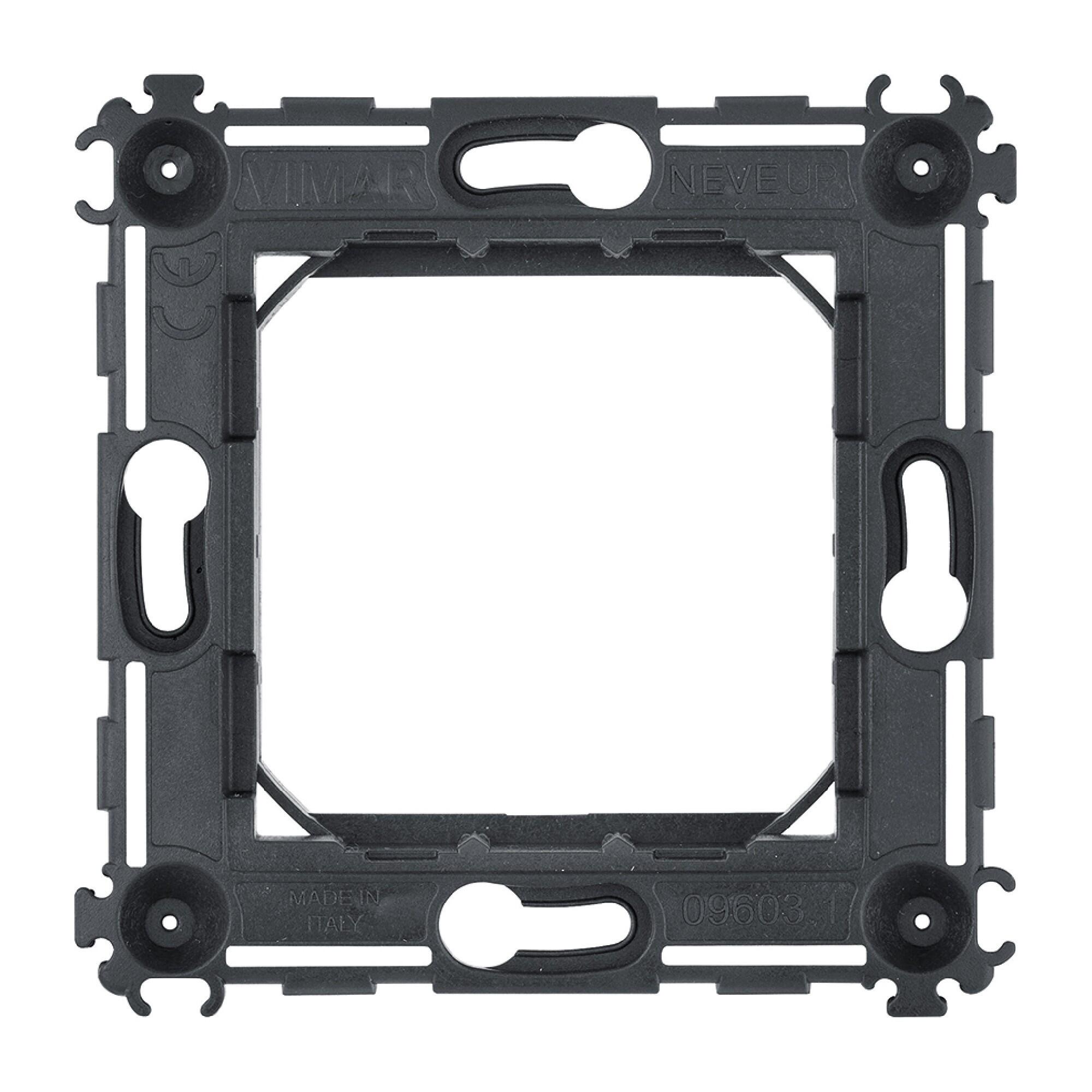 Rama fixare dubla Neve, fara surub, pentru aparataj modular, negru