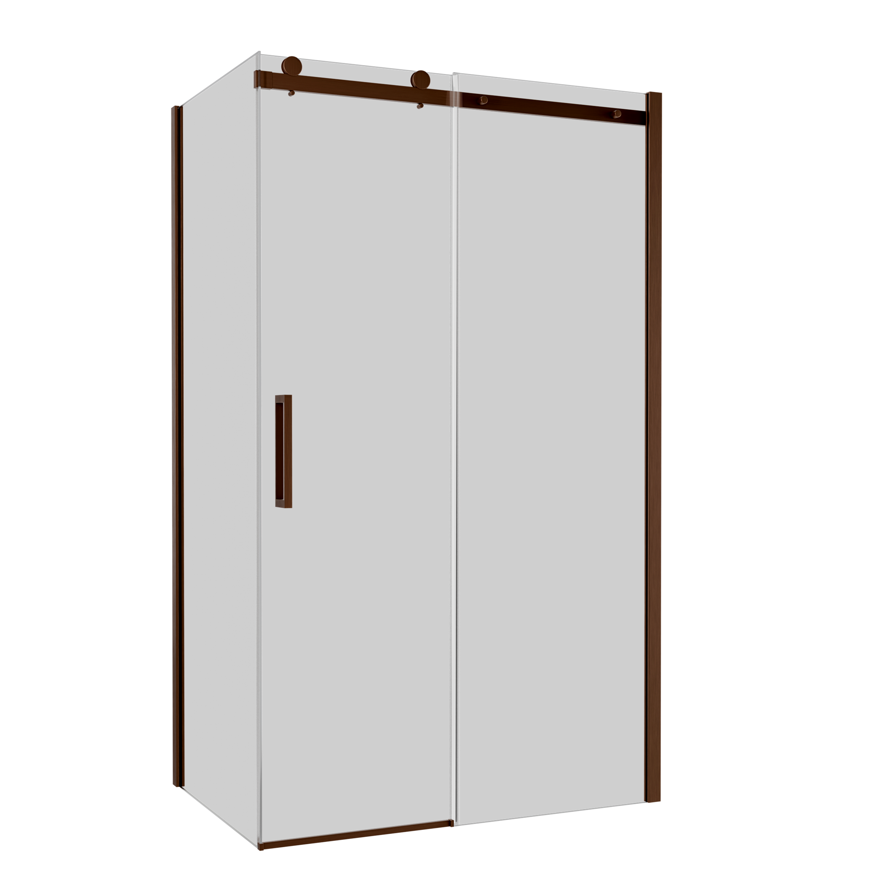 Kabina prysznicowa prostokątna 100x80x200 cm Laurena Copper grafitowe szkło profile miedziane Wellneo