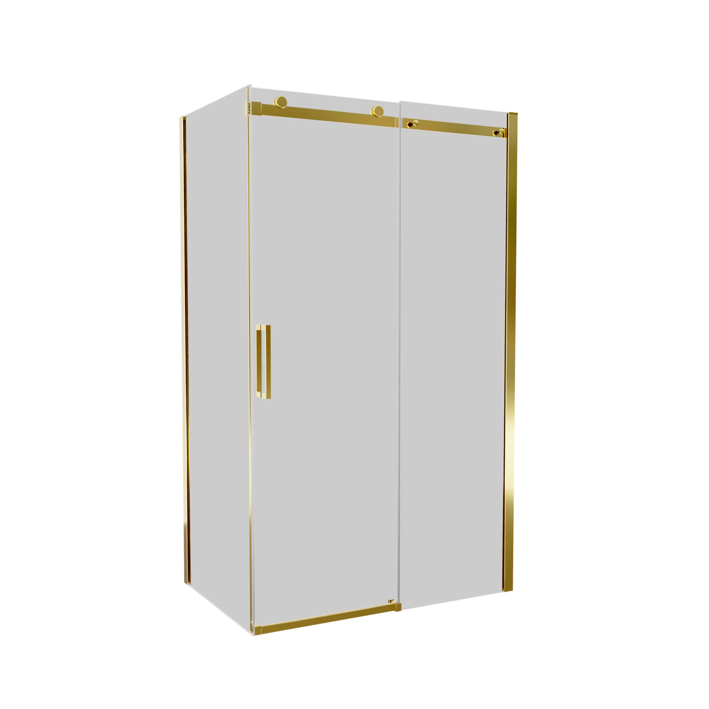 Kabina prysznicowa 140x80x200 cm Laurena Gold szkło przydymione profil złoty Wellneo