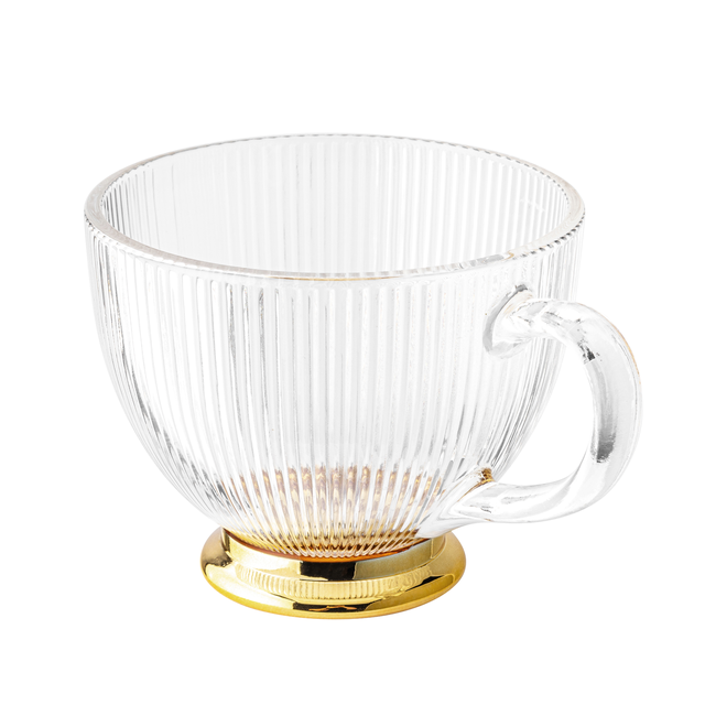 Filiżanka szklana na stopce złota 430 ml Altom Design