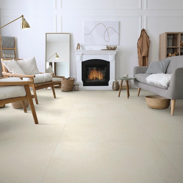 Piastrella da pavimento interno 80 x 80 cm Sp. 9.2 mm rettificato Apua in gres porcellanato smaltato latte opaco traffico intenso (pei 4/5) R10 1.28 mq