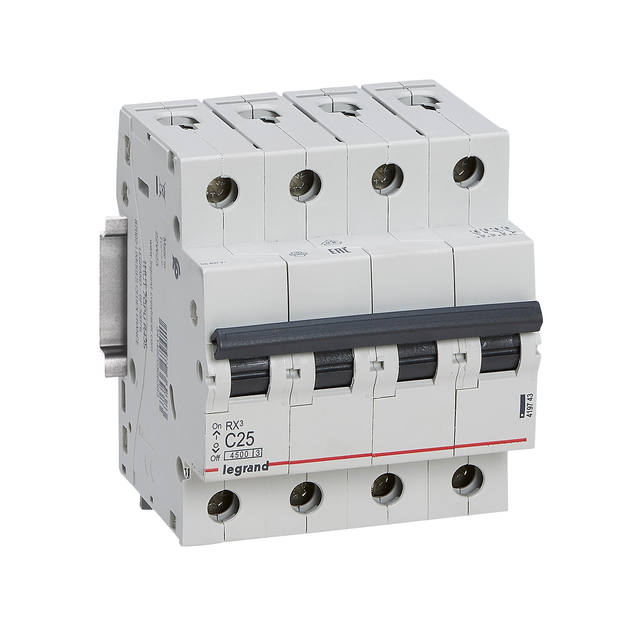 Disjunctor Legrand RX3, tetrapolar, 25 A, curba C, 4.5 KA | Leroy Merlin