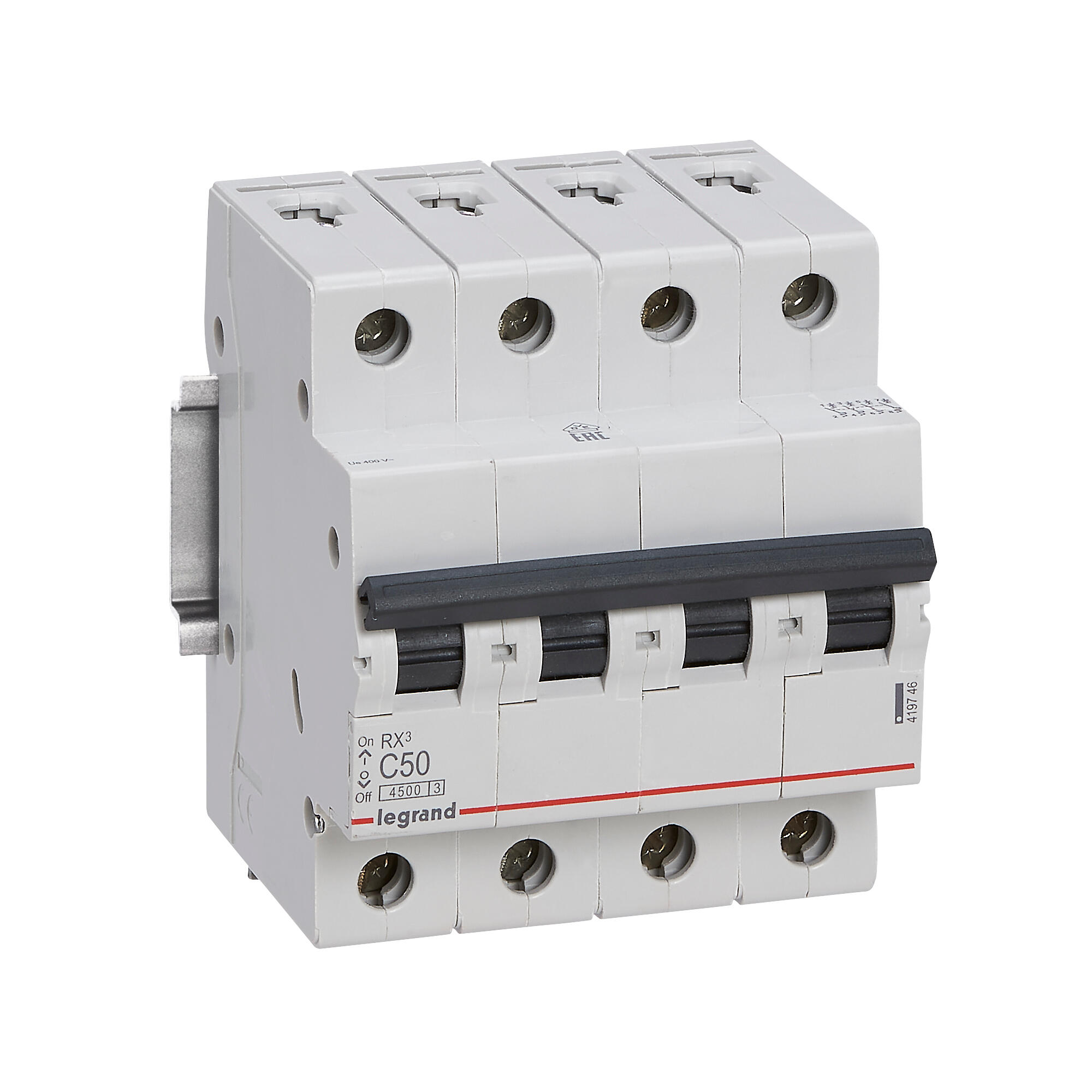 Disjunctor Legrand RX3, tetrapolar, 50 A, curba C, 4.5 KA | Leroy Merlin