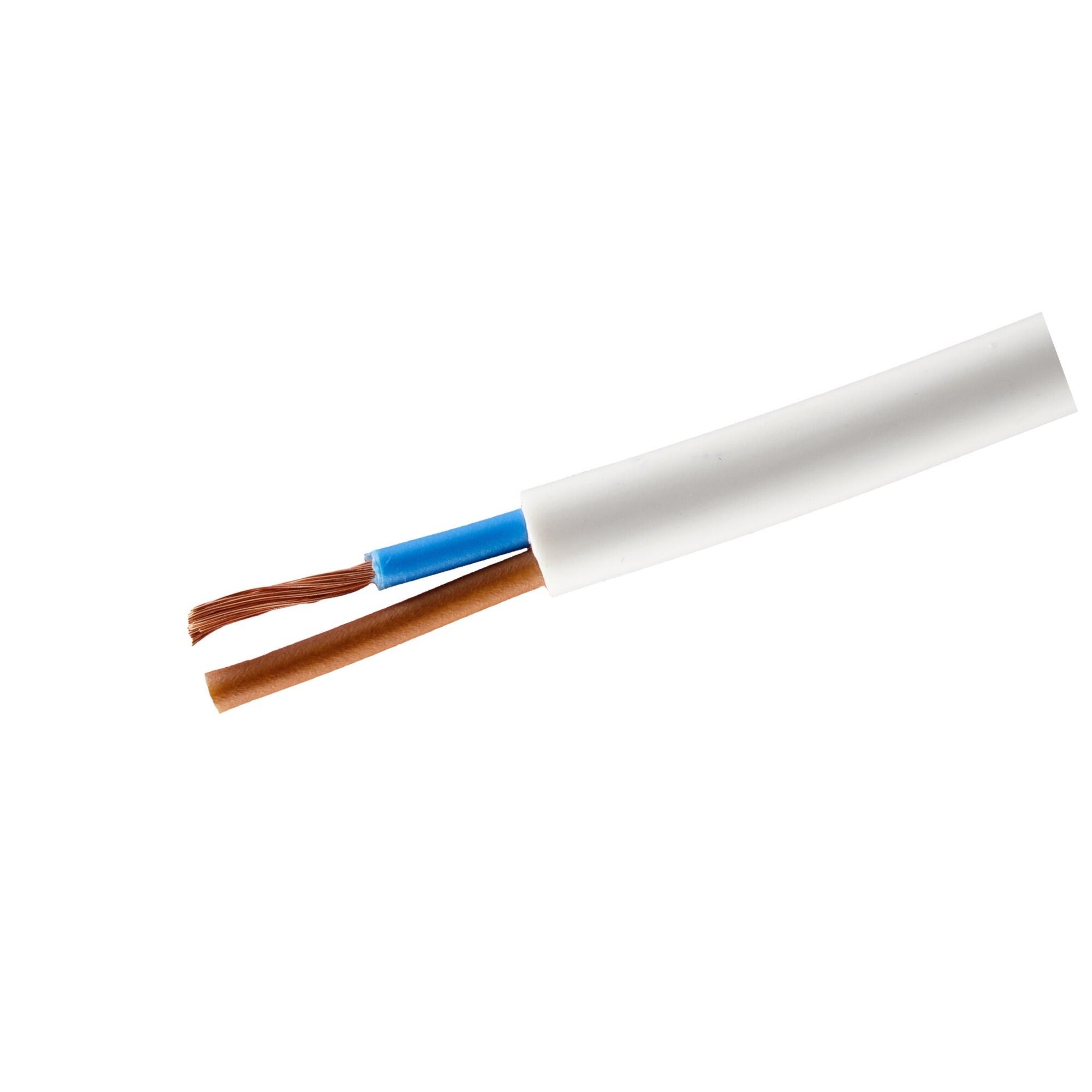Cablu electric MYYM, 2 x 0.75 mm², 5 m, alb