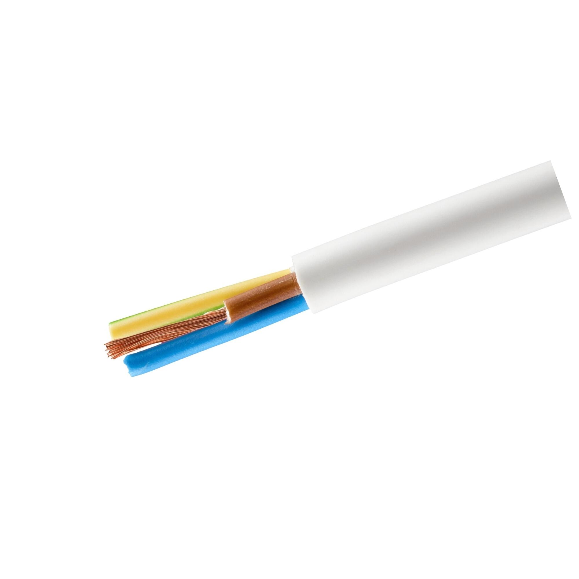Cablu electric MYYM, 3 x 2.5 mm², 5 m, alb