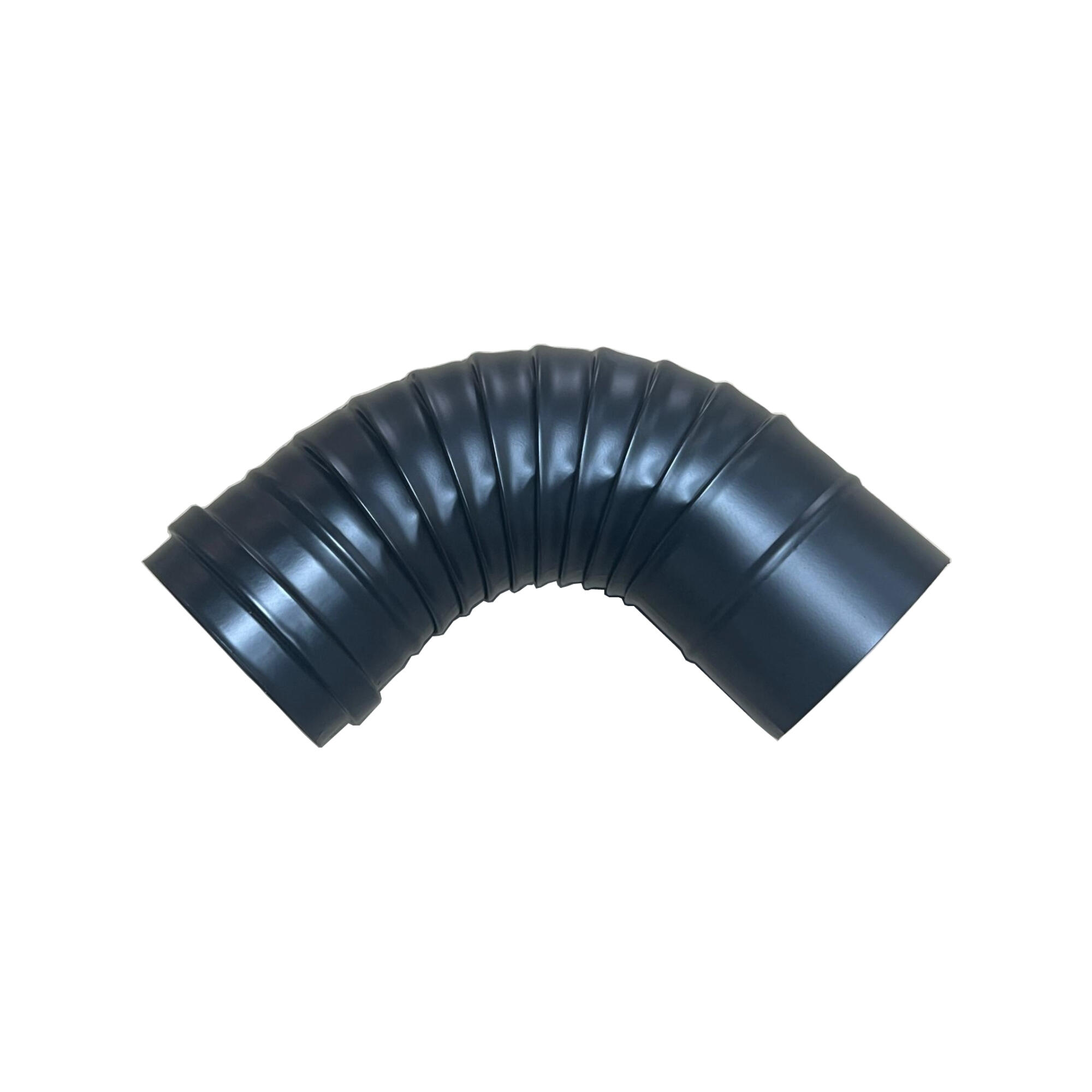 Cot 90°, inox, simplu perete, grosime 0.5 mm, Ø 100 mm, negru