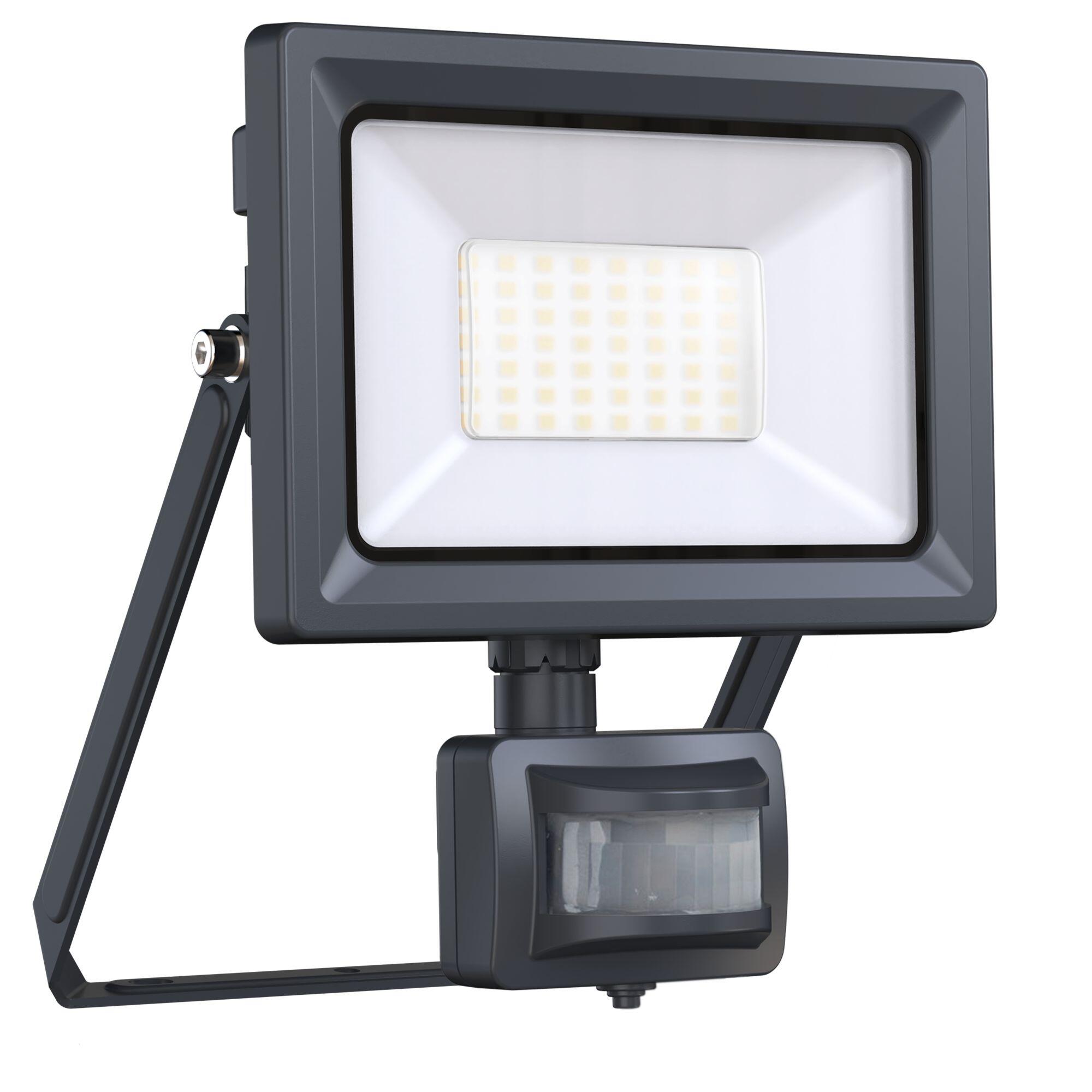 Proiector LED Yonkers, 30 W, 4050 lm, IP44, senzor miscare, gri