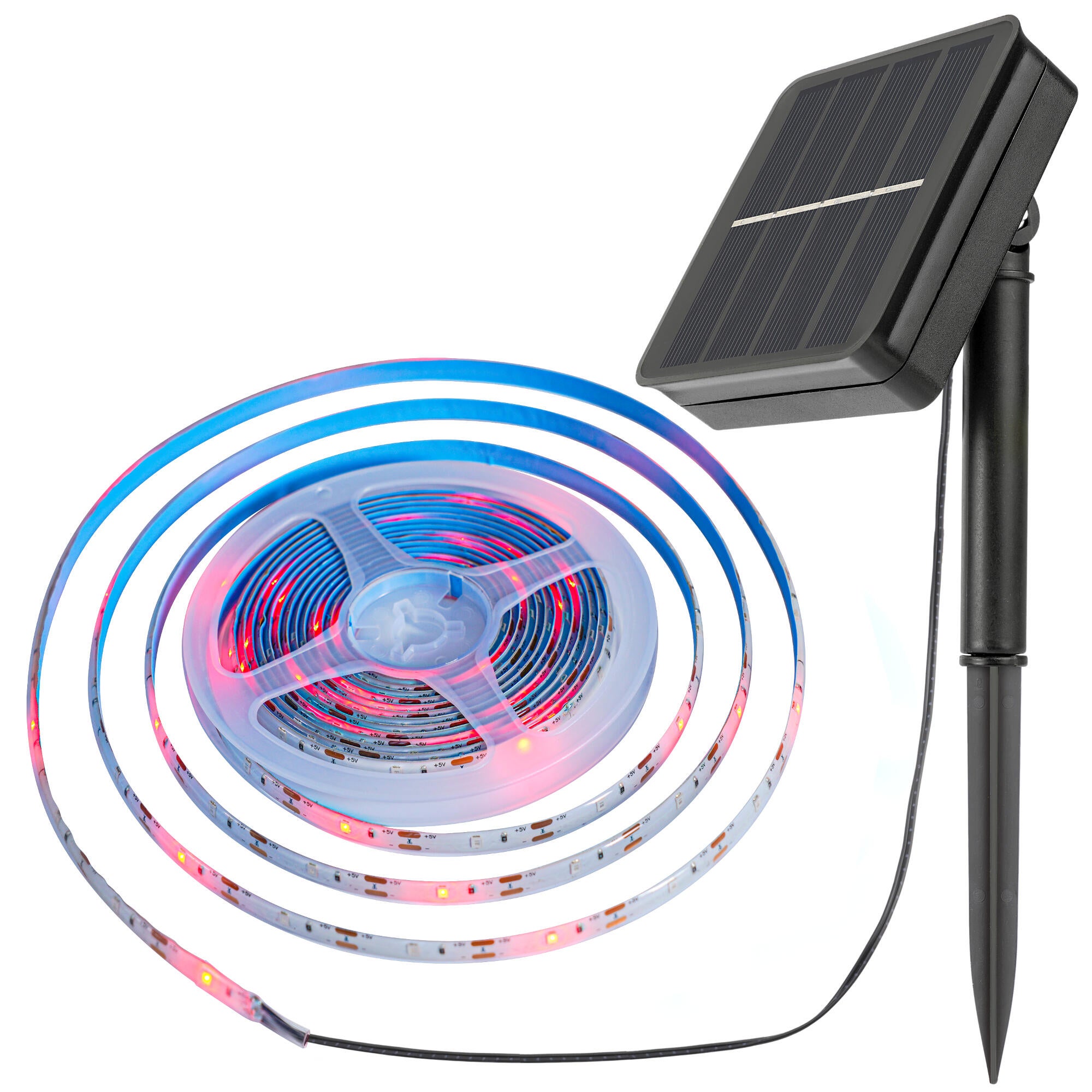 Banda LED solara Amaro, 5 m, RGB, IP65 | Leroy Merlin