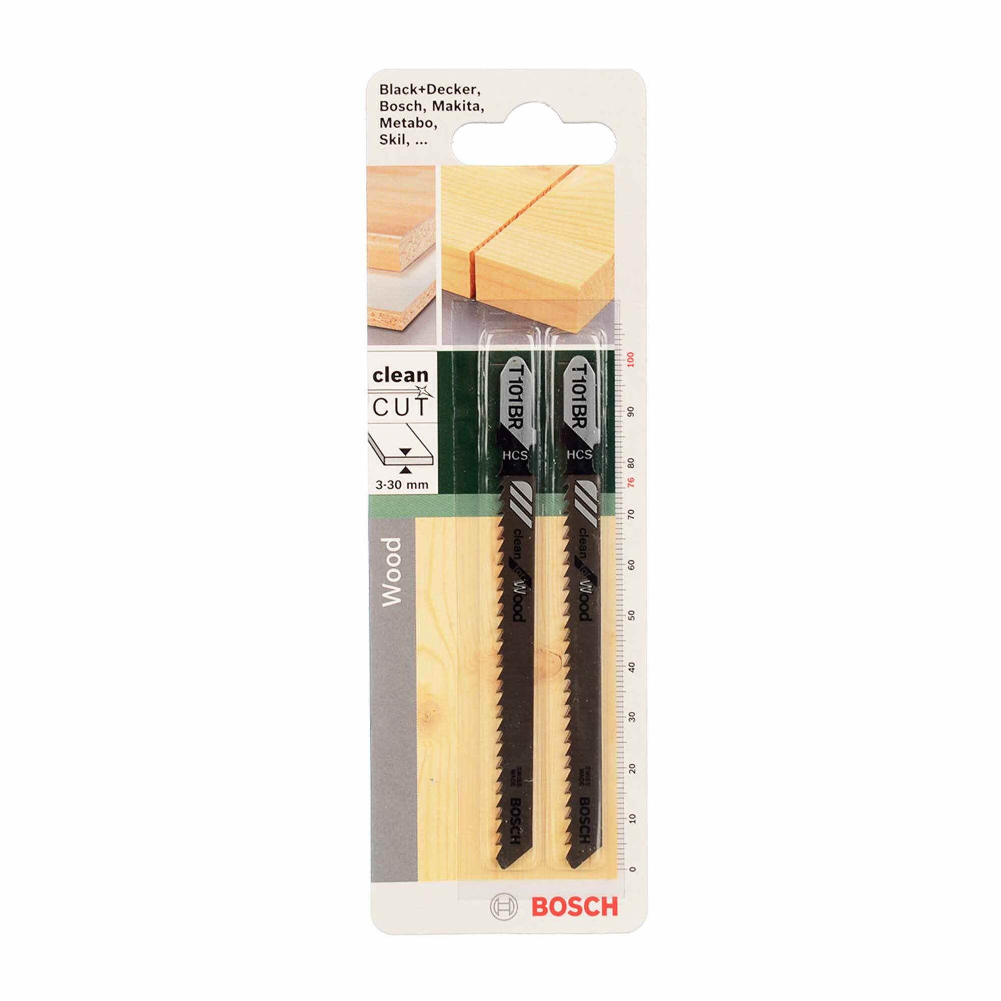 Panze fierastrau vertical, Bosch T101BR, pentru parchet si pal, taiere max 30 mm (set 2 buc)