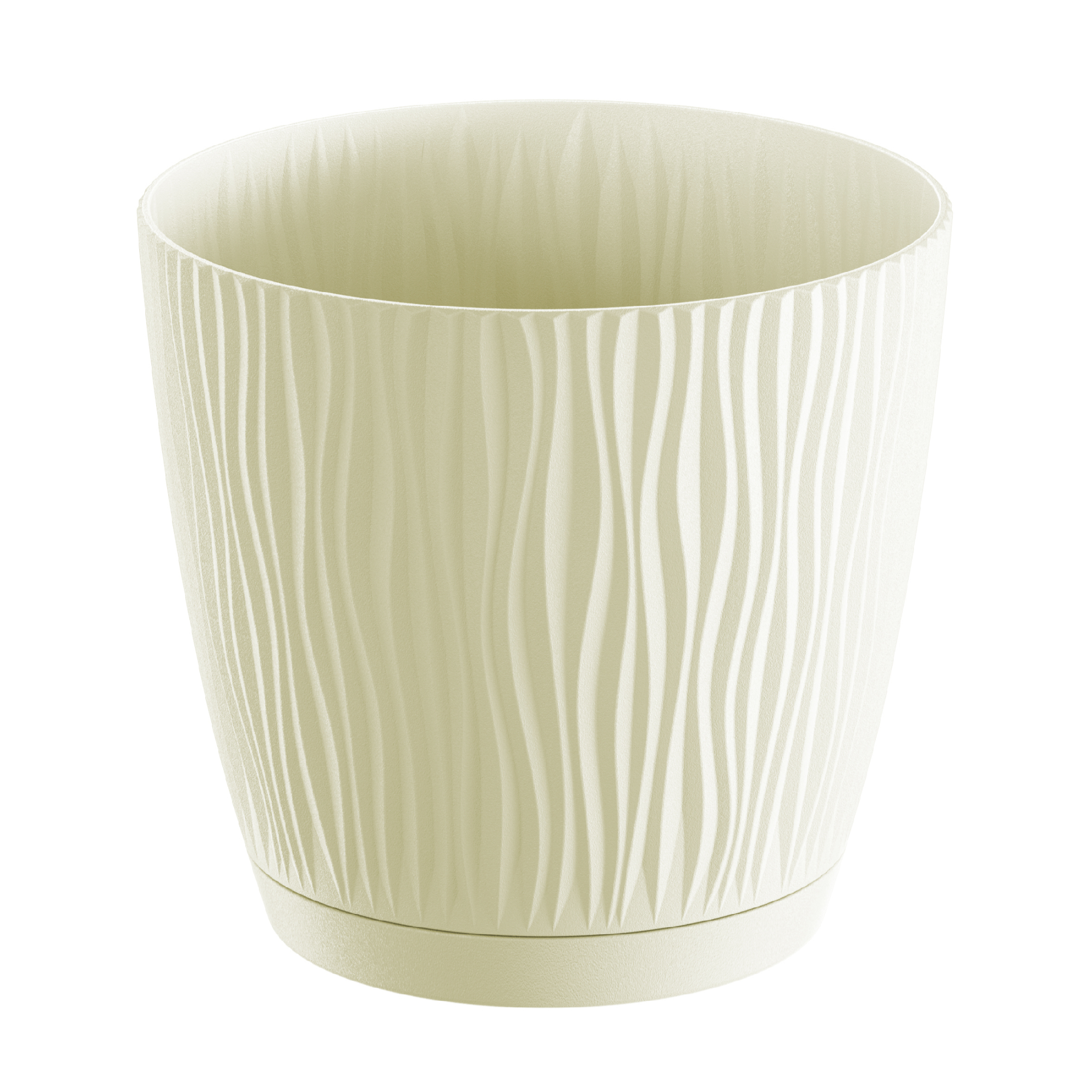 Ghiveci flori Sandy, plastic, Ø15 cm, bej