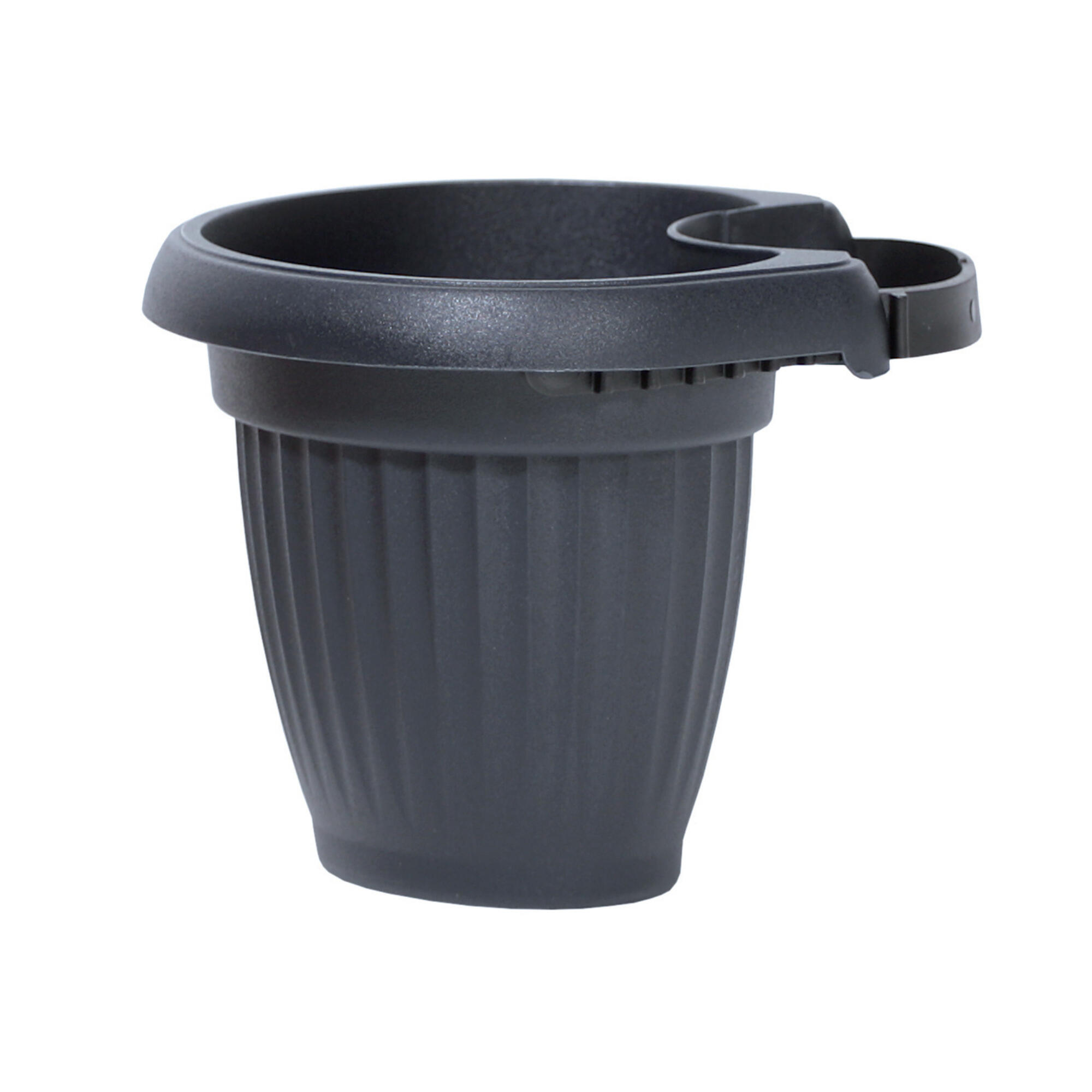 Ghiveci flori Terra, pentru stalp, plastic, Ø 16 cm, gri antracit