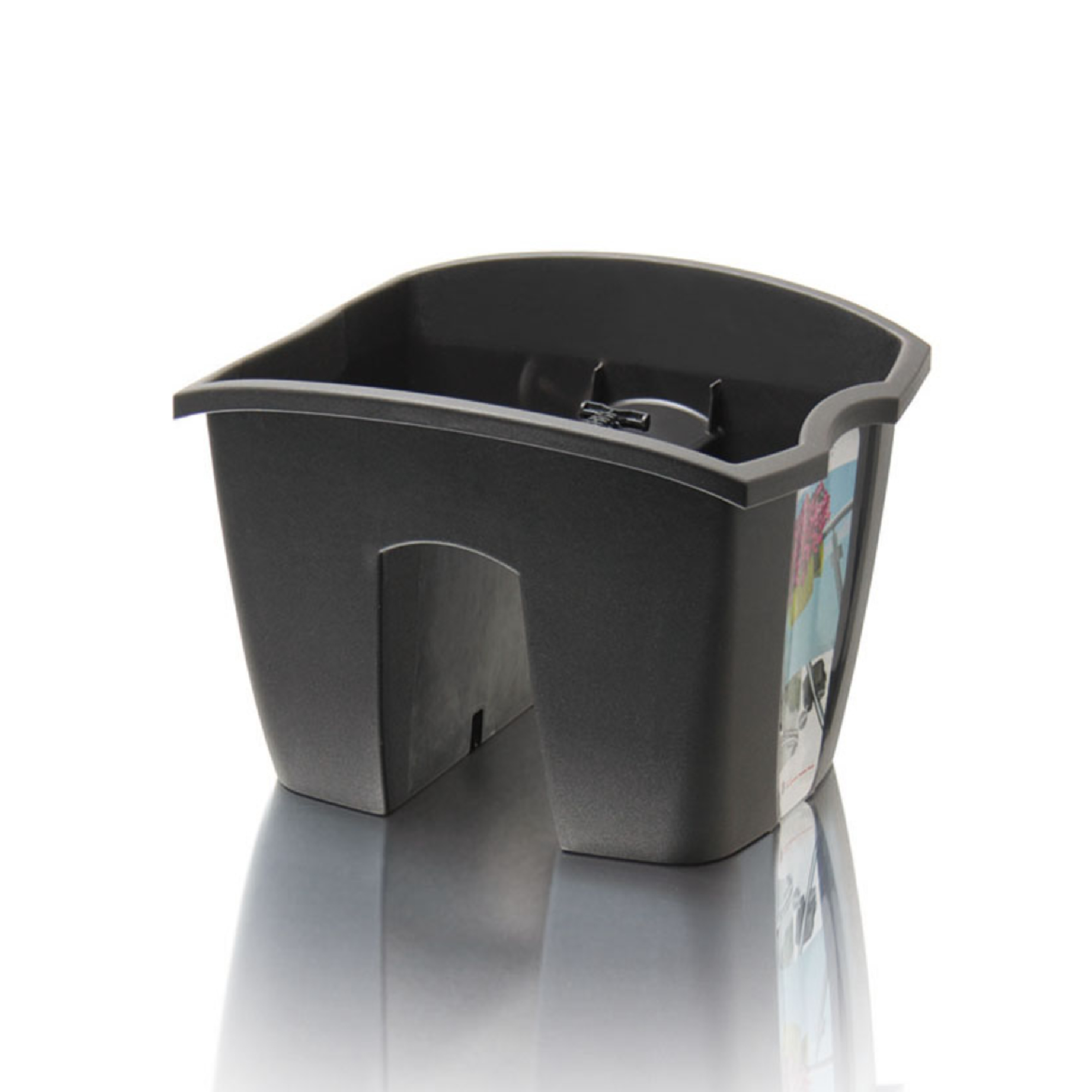 Ghiveci flori Crown, pentru bara balcon, plastic, 24 x 28 cm