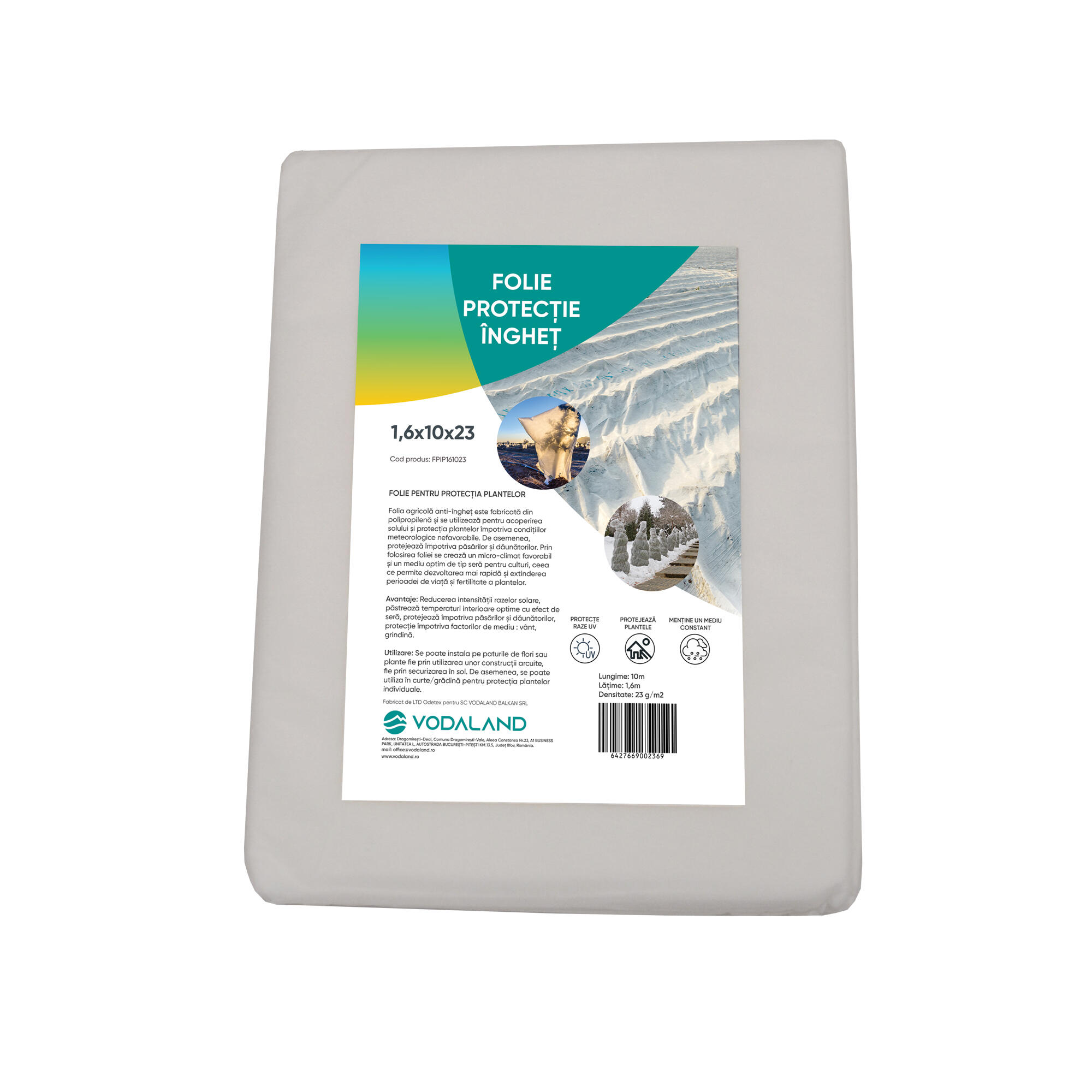 Folie anti inghet plante, polipropilenta, 23 g/m², 1.6 x 10 m, alb