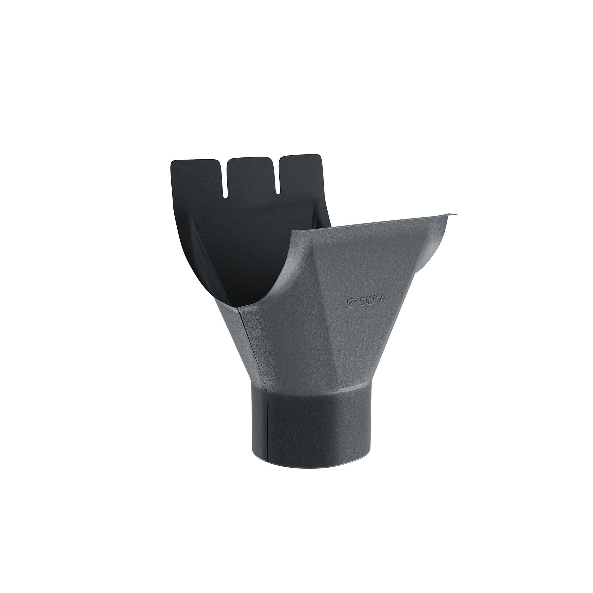 Racord jgheab-burlan Bilka, gri grafit mat, 90 mm x 125 mm, metal