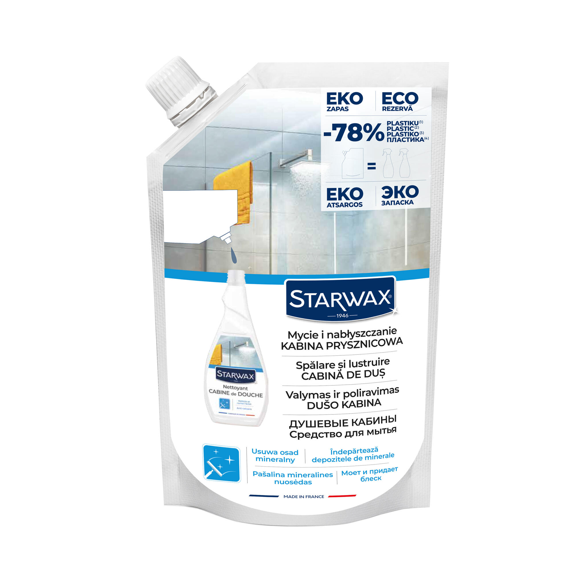 Rezerva solutie pentru spalare si lustruire cabine de dus, Starwax, 1 L